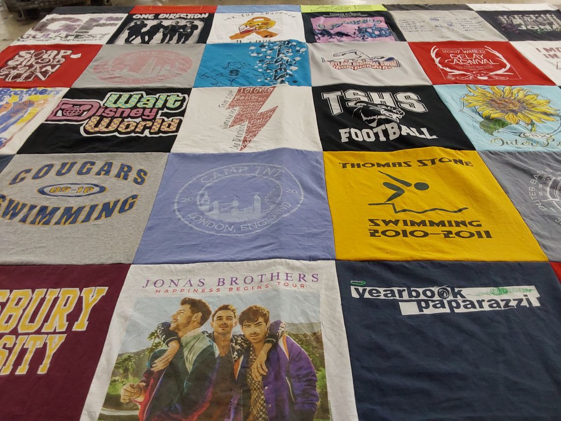 T-shirt quilt featuring thomas stone high school football by Jessica from VA
