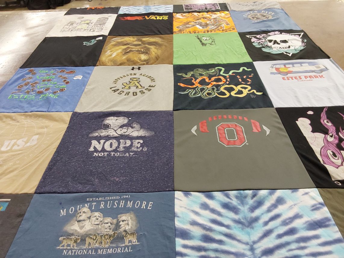 T-shirt quilt featuring jefferson academy lacrosse by Cindy from CO