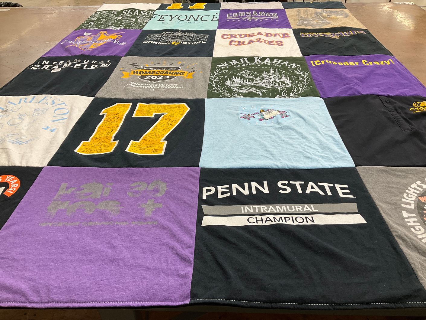 T-shirt quilt from penn state university by Kayla from PA