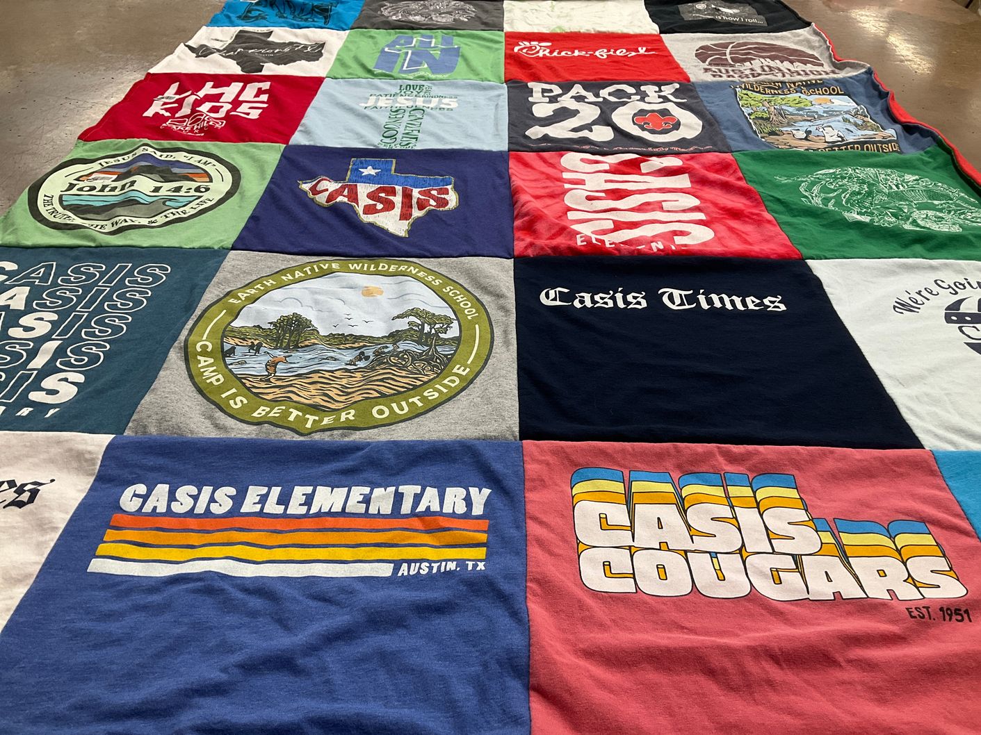 T-shirt quilt featuring casis cougars by Dana from TX