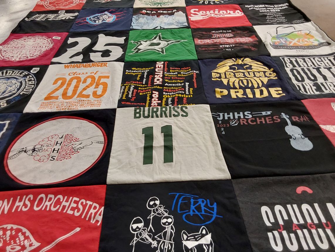 T-shirt quilt featuring jaguar by Amy from TX