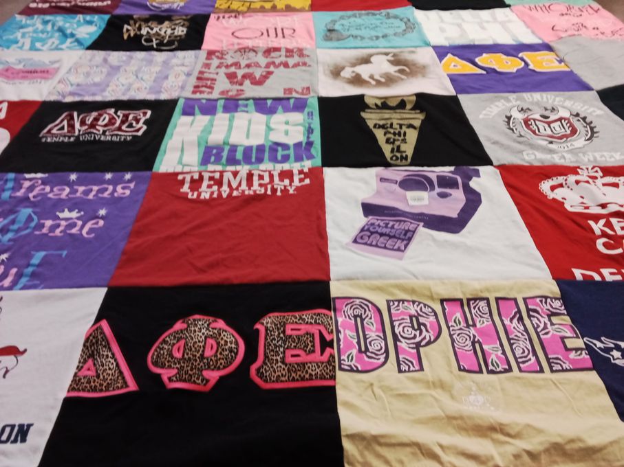 T-shirt quilt from temple university by Kira from VA
