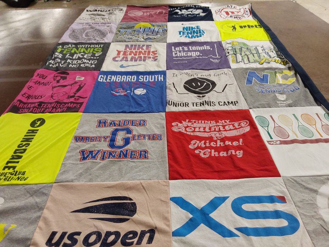 T-shirt quilt featuring glenbard south tennis team by Jackie from IL