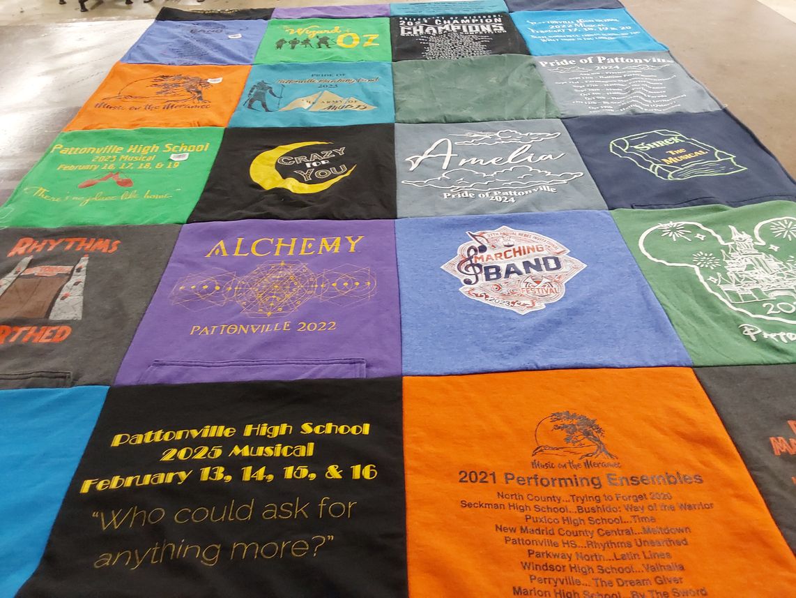 T-shirt quilt featuring pride of pattonville by Heather from MO