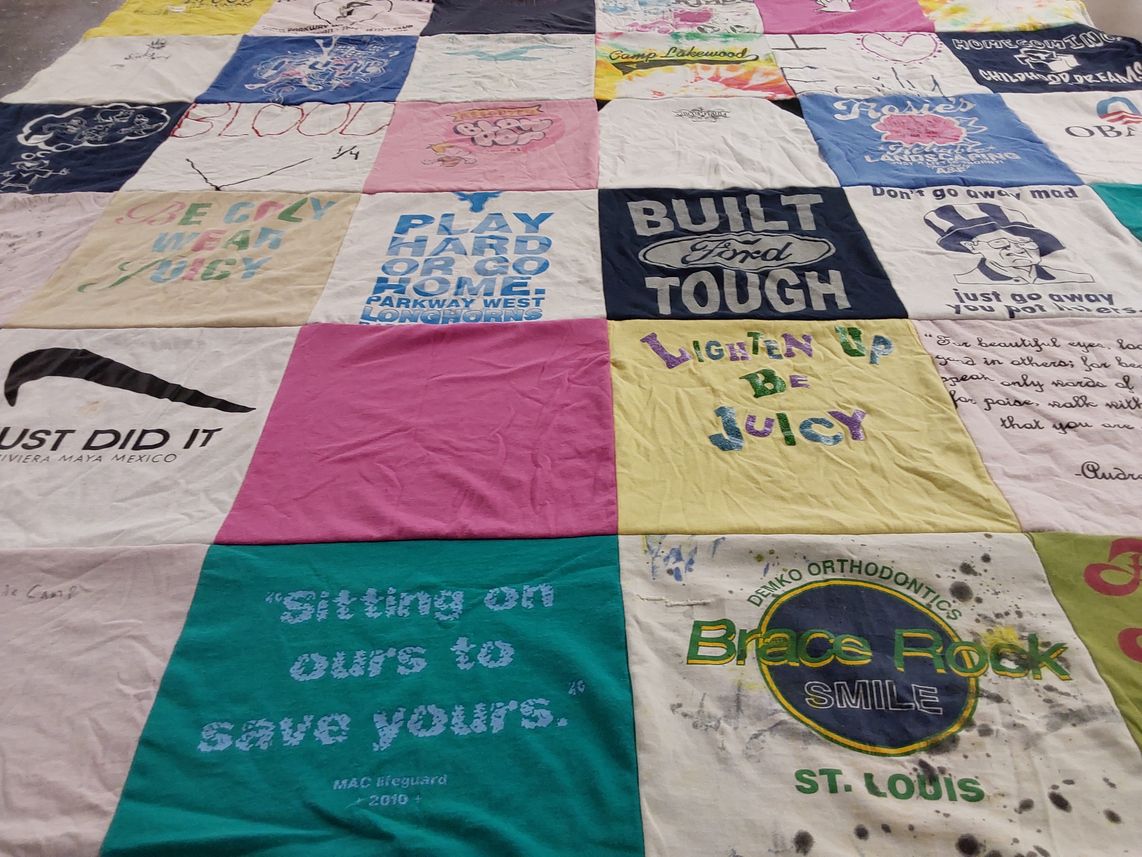 T-shirt quilt from parkway west high school by carol from MO