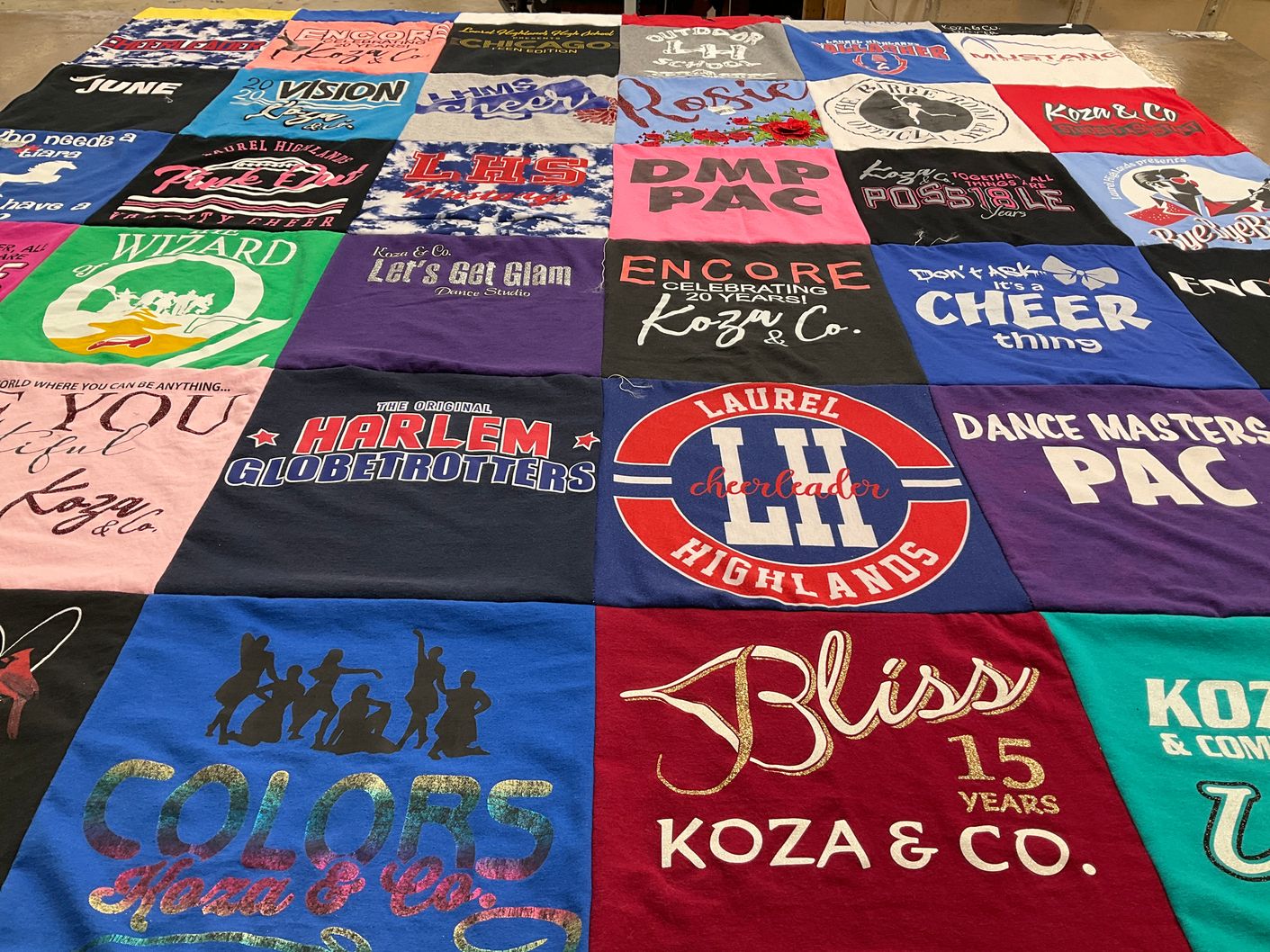 T-shirt quilt featuring harlem globetrotters by Christine from PA