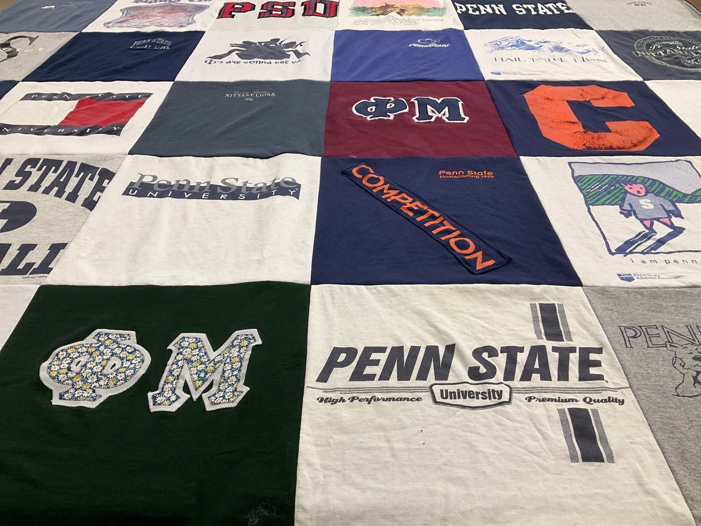T-shirt quilt from penn state university by Kate from PA