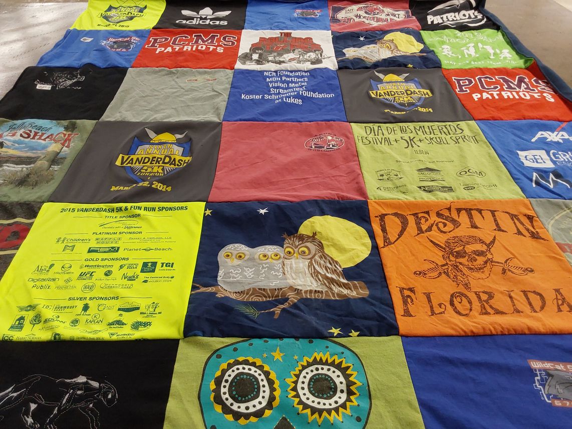 T-shirt quilt featuring pcms patriots by Robert from GA