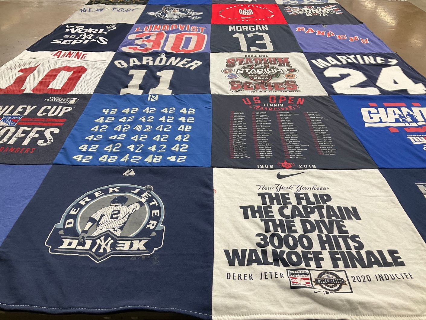 T-shirt quilt featuring new york rangers by Kathleen from NY