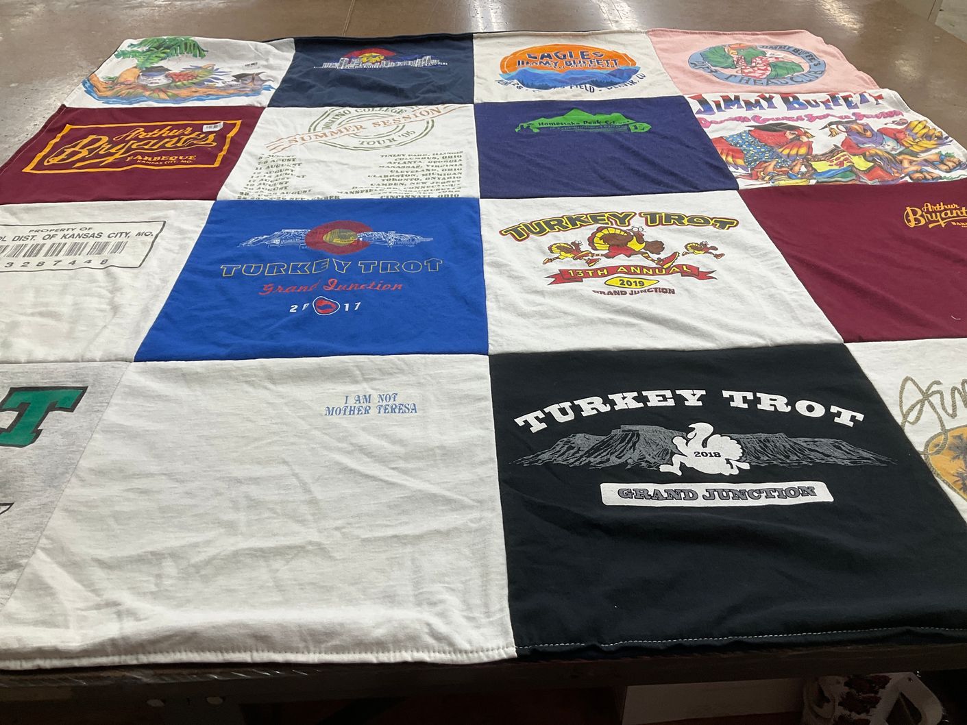 T-shirt quilt from unknown by Marilyn from CO