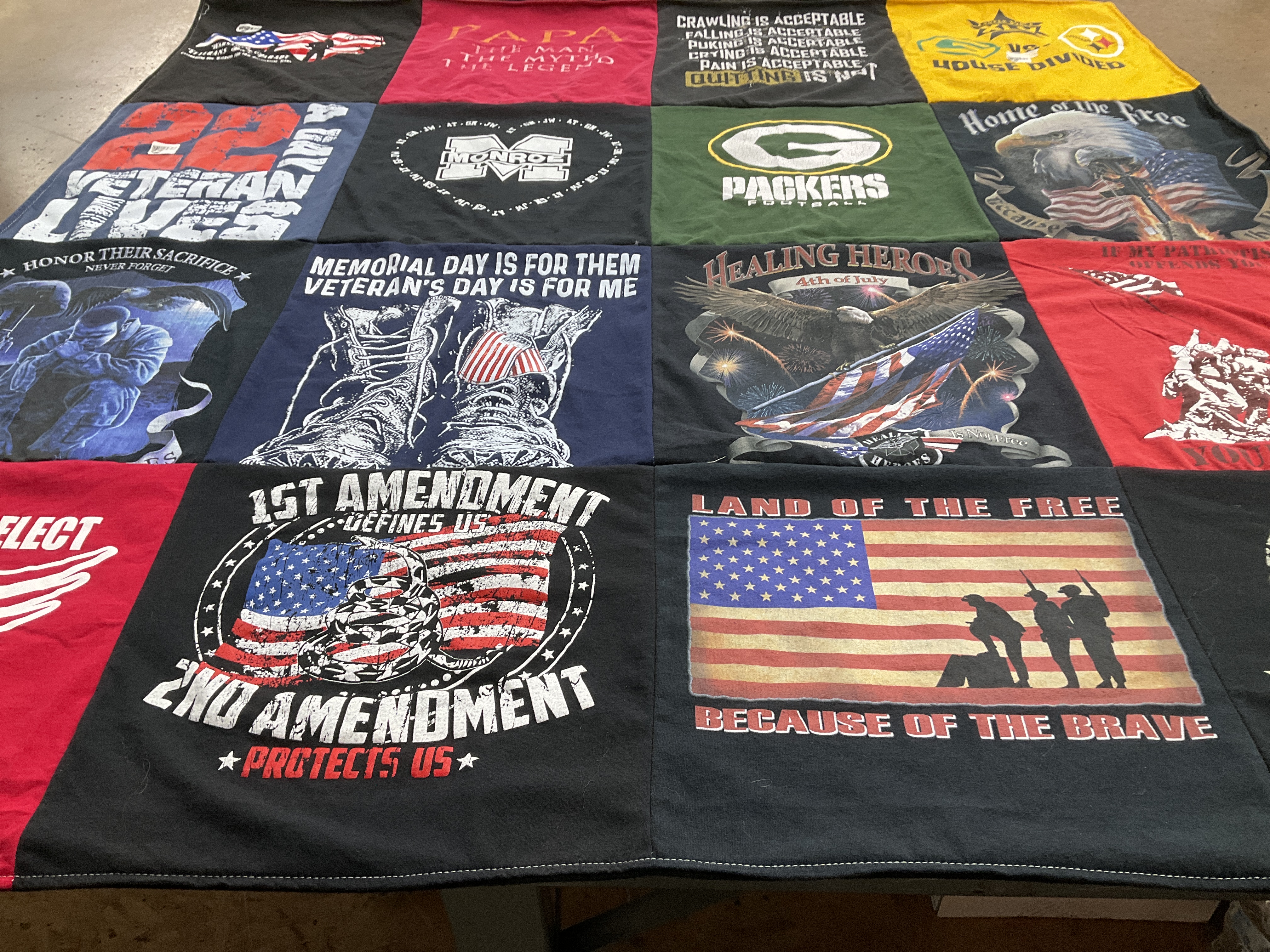 T-shirt quilt featuring green bay packers by Connie from NC