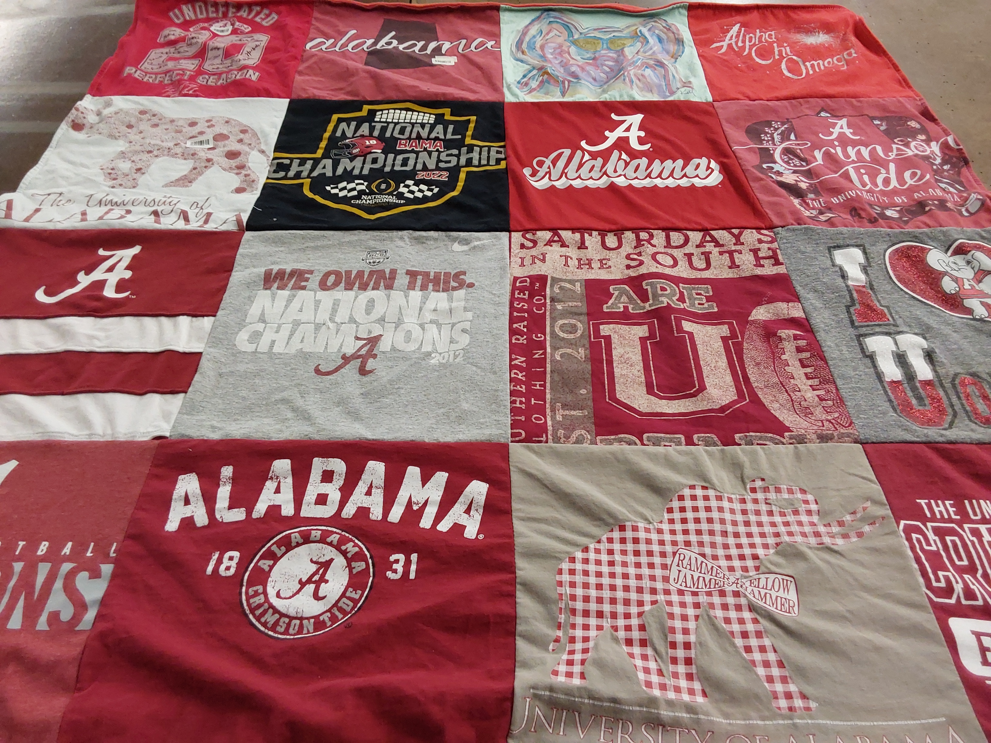 T-shirt quilt featuring university of alabama crimson tide by Carol from AL