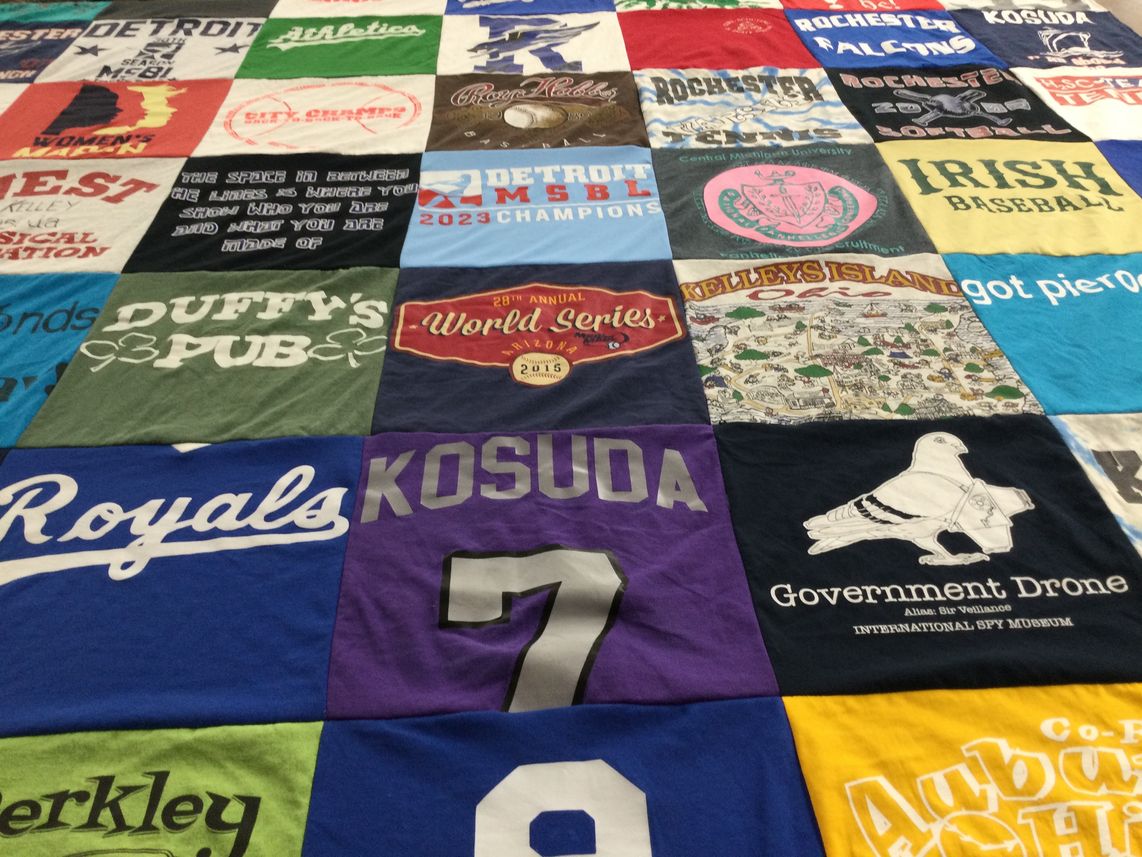 T-shirt quilt featuring detroit athletics, rochester falcons by Steven from DC