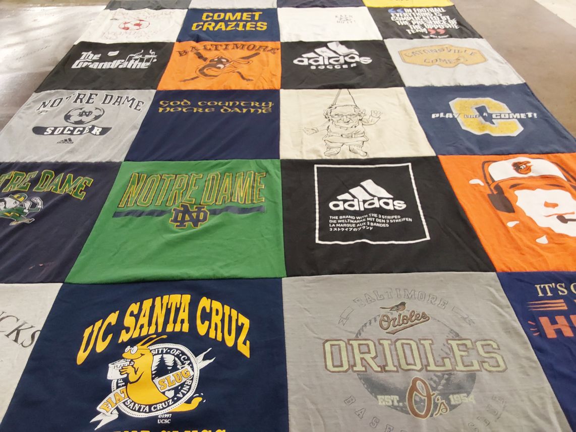 T-shirt quilt featuring baltimore orioles by Kathy from MD