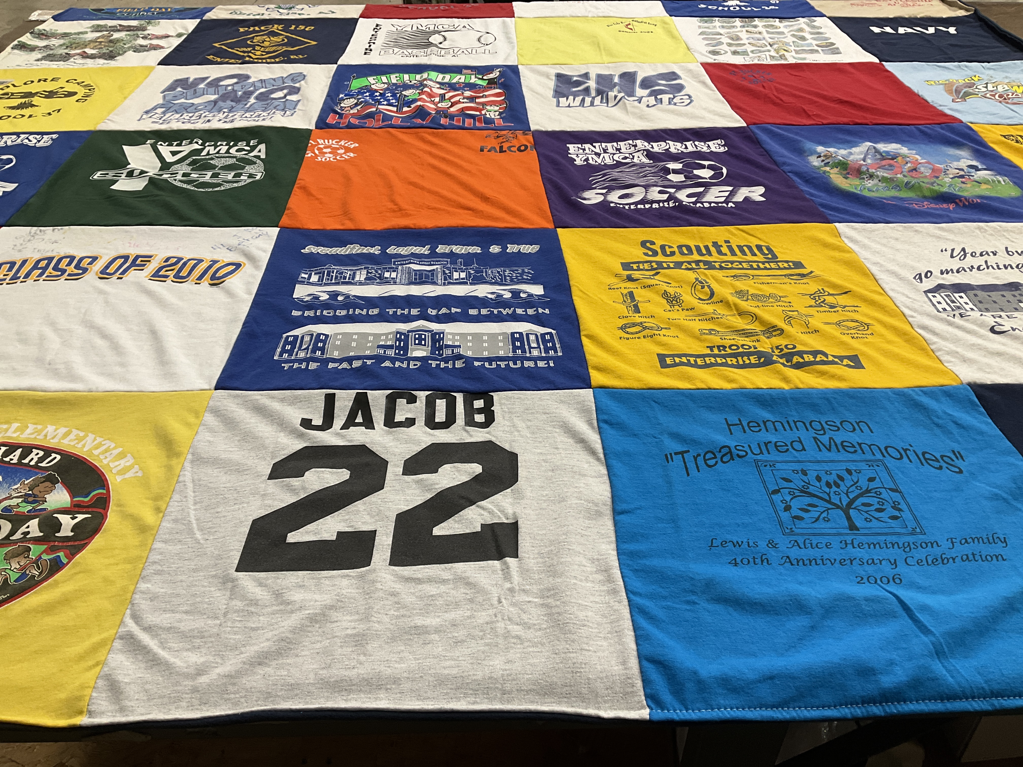 T-shirt quilt featuring enterprise pack soccer by Valerie from TX