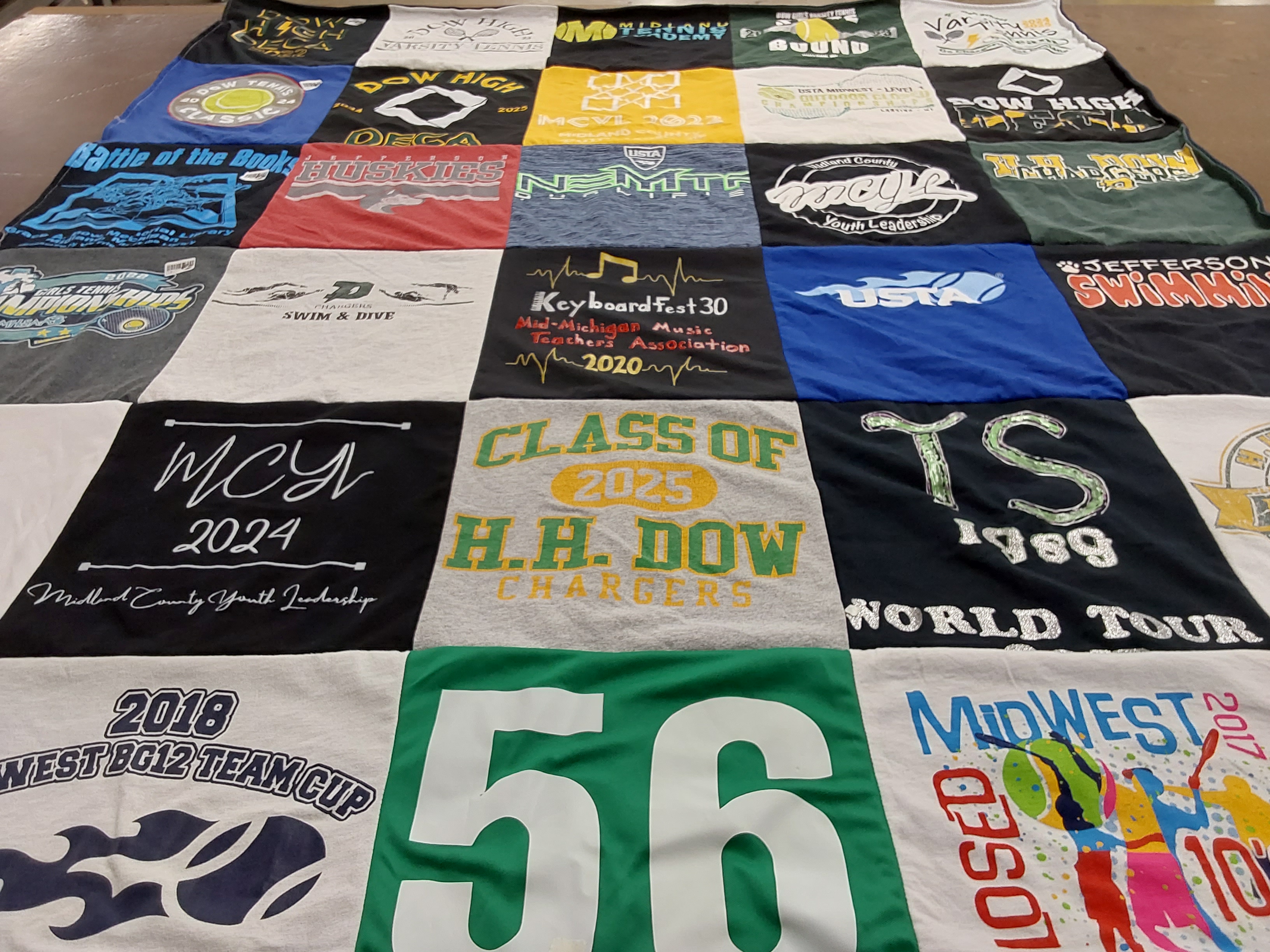 T-shirt quilt from h.h. dow high school by Madhu from MI