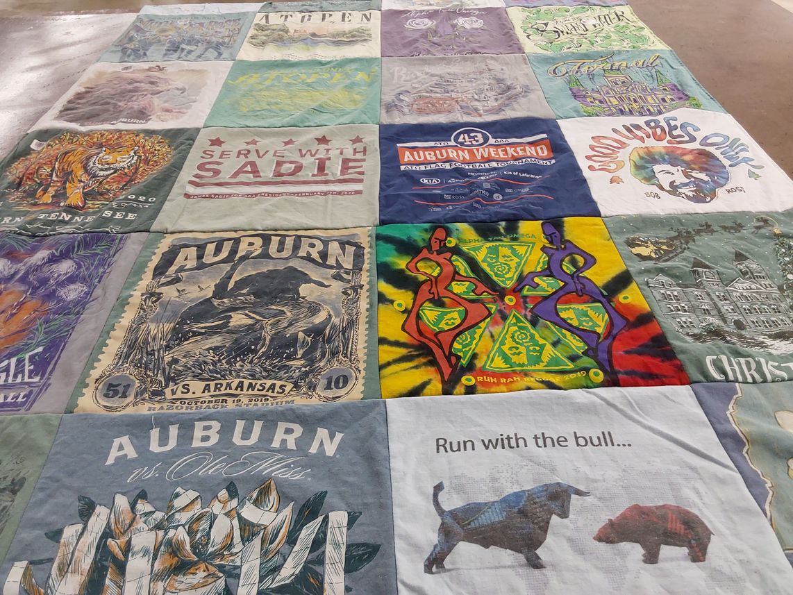T-shirt quilt featuring auburn university football team by Jennifer from AL
