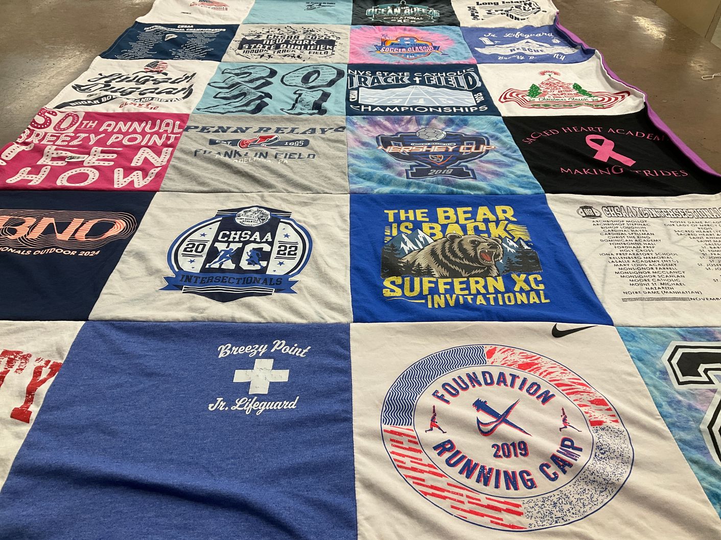 T-shirt quilt featuring suffern xc by Jeannie from NY