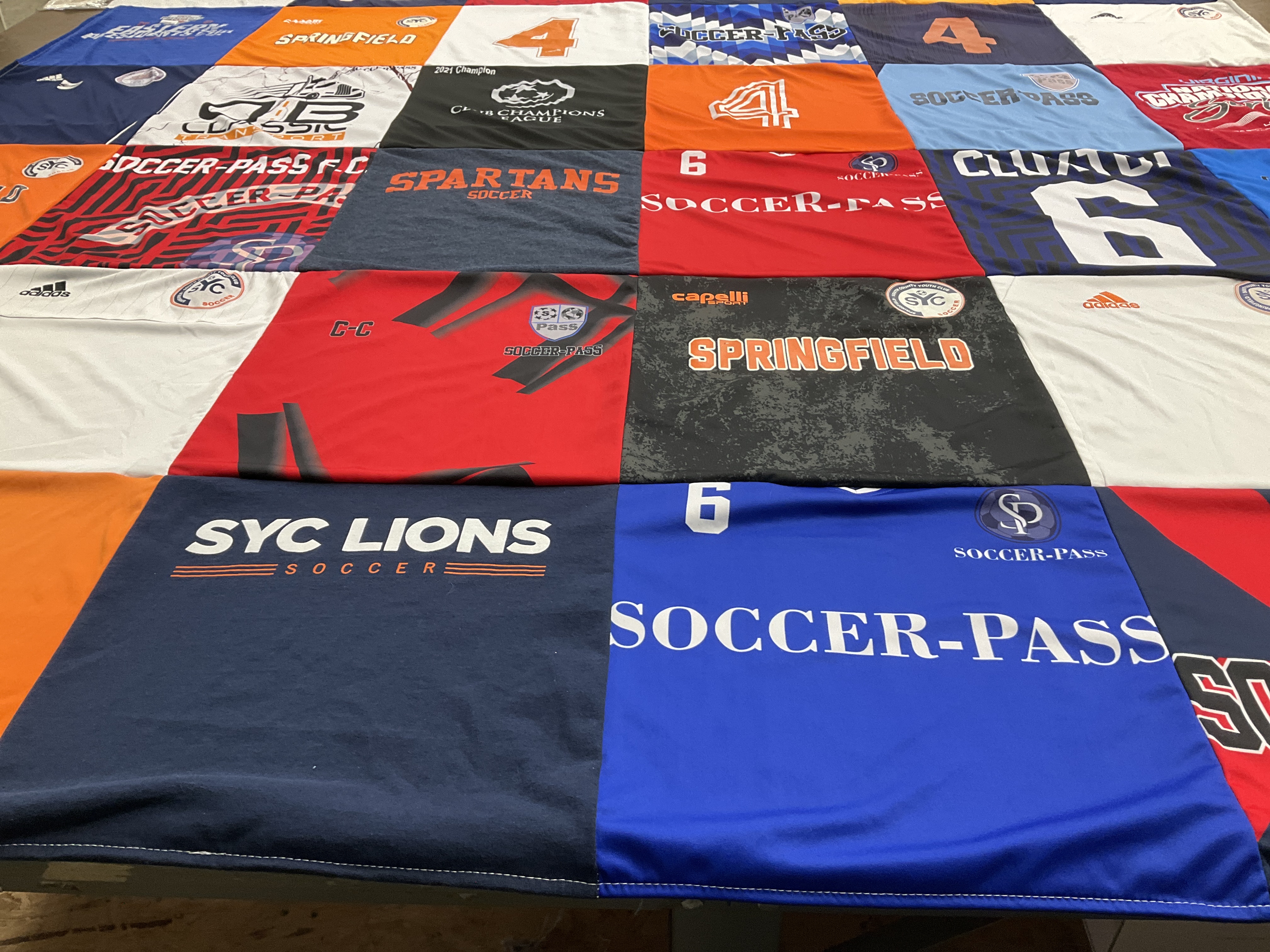 T-shirt quilt featuring syc lions soccer by Kathleen from VA