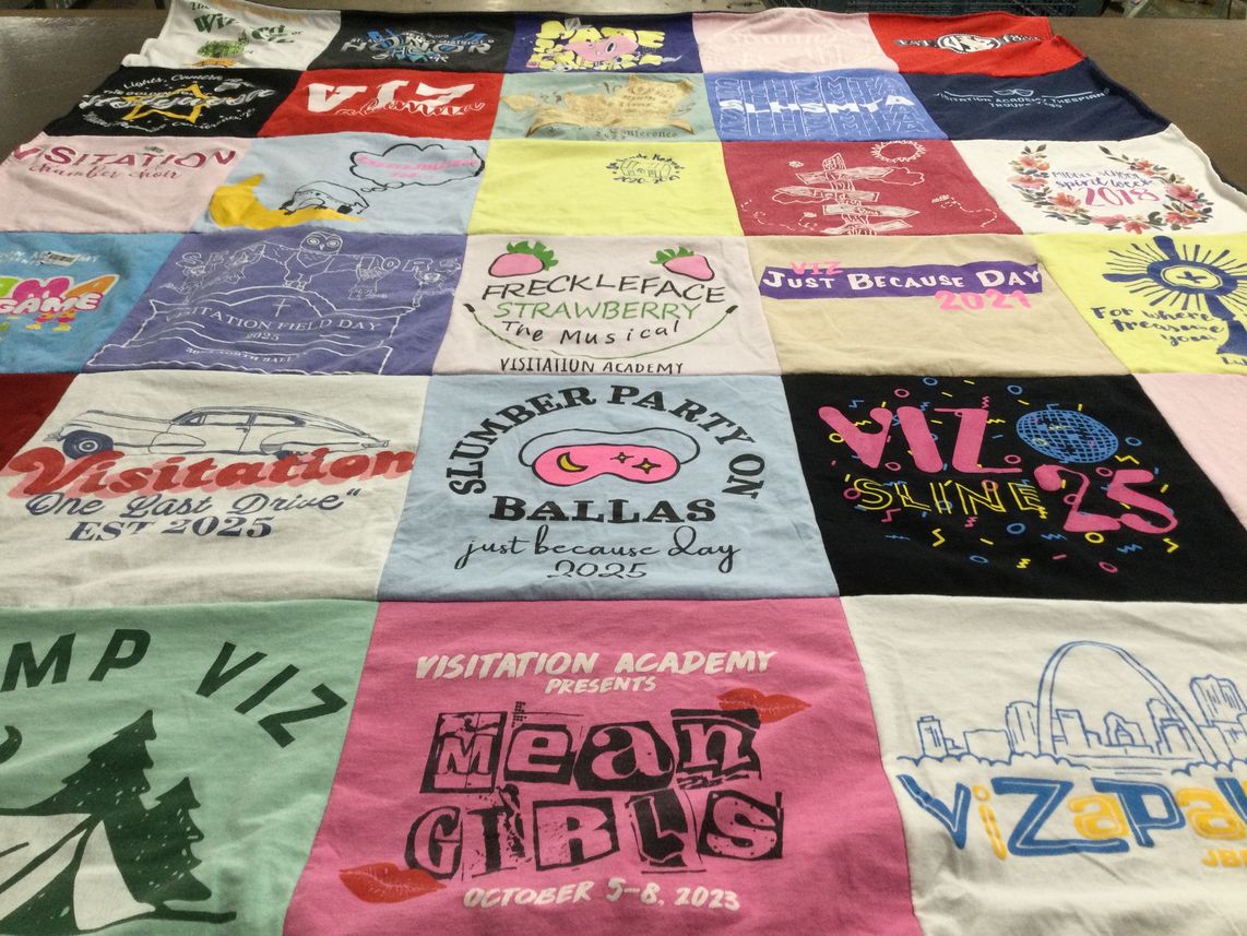 T-shirt quilt from visitation academy by Julie from MO