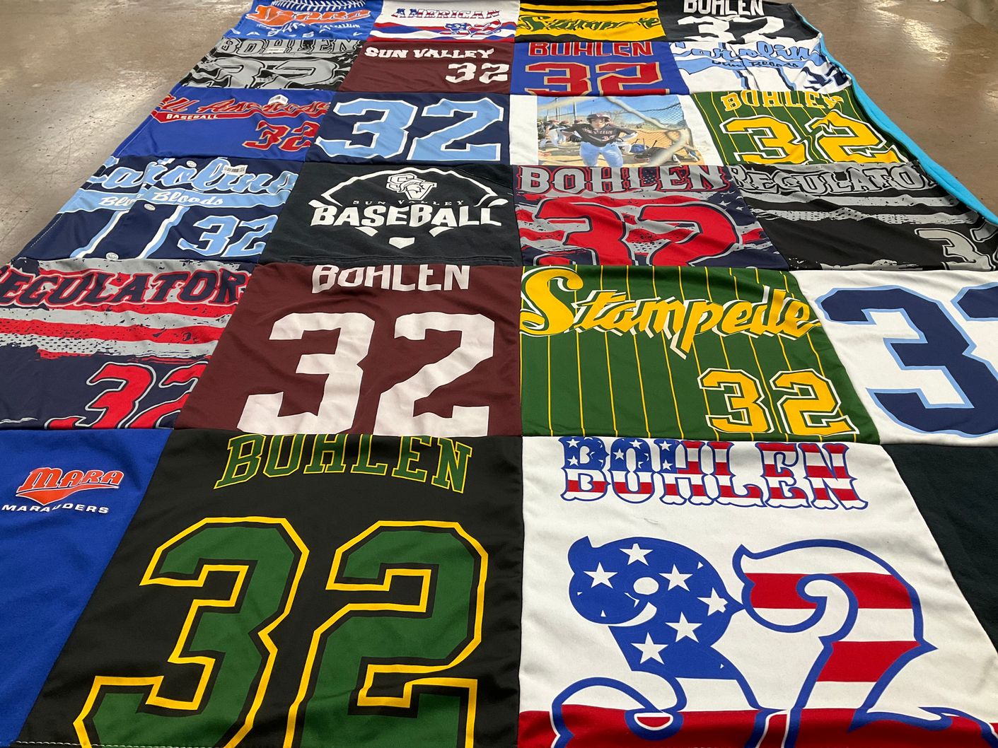 T-shirt quilt featuring regulators, stampede by Angela from NC
