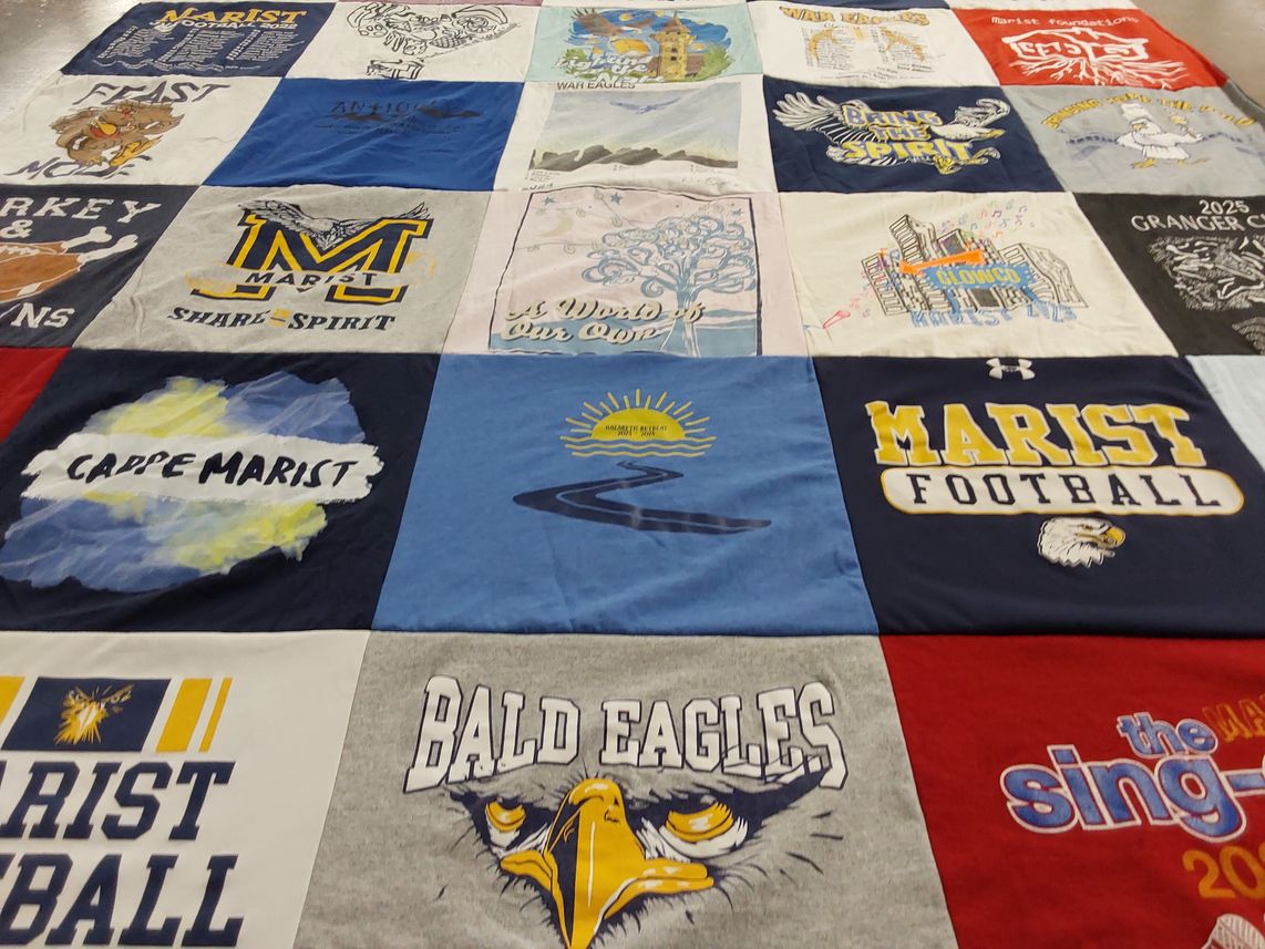 T-shirt quilt featuring marist football by Susan from GA