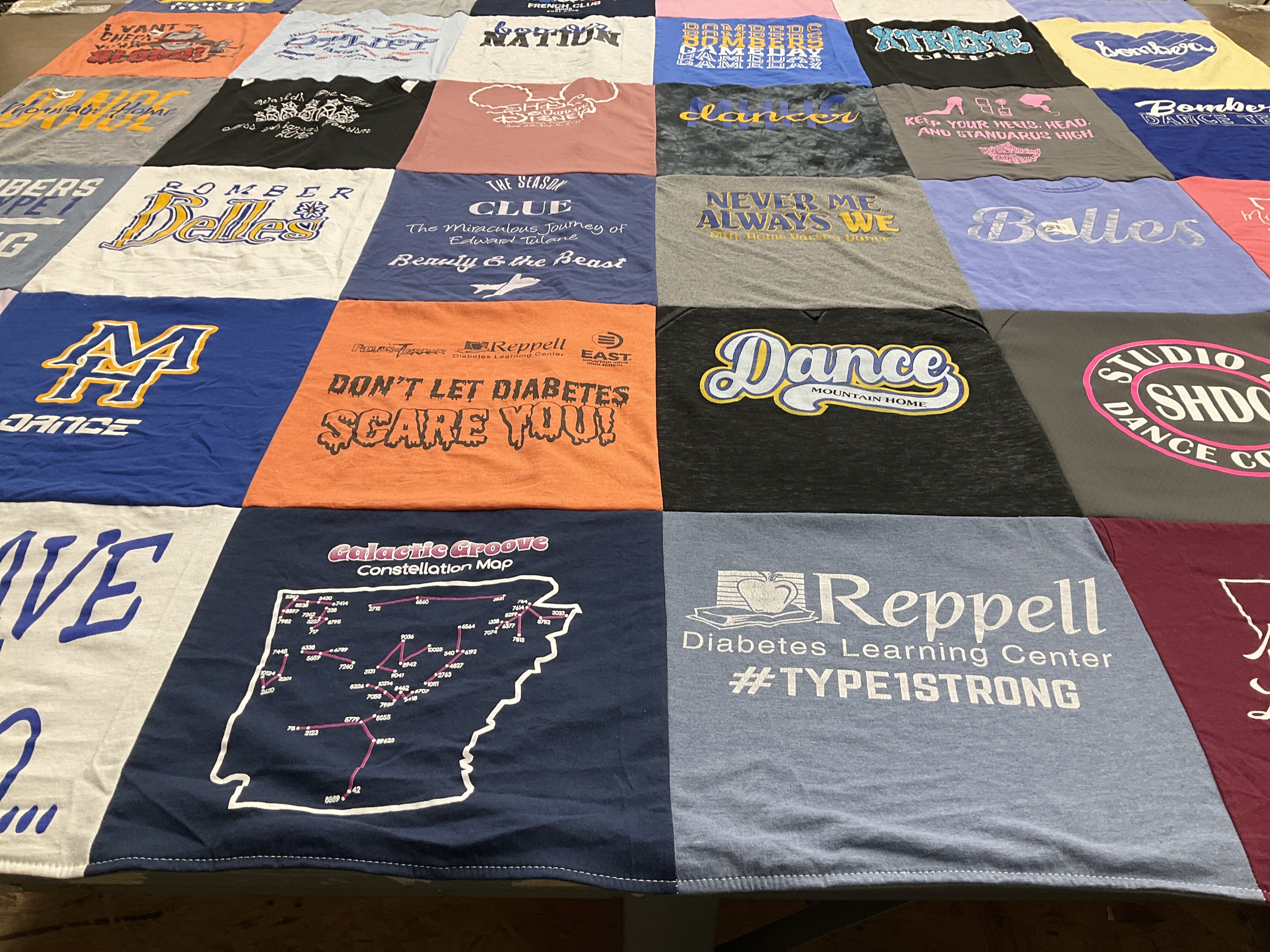 T-shirt quilt featuring mountain home dance by April from AR