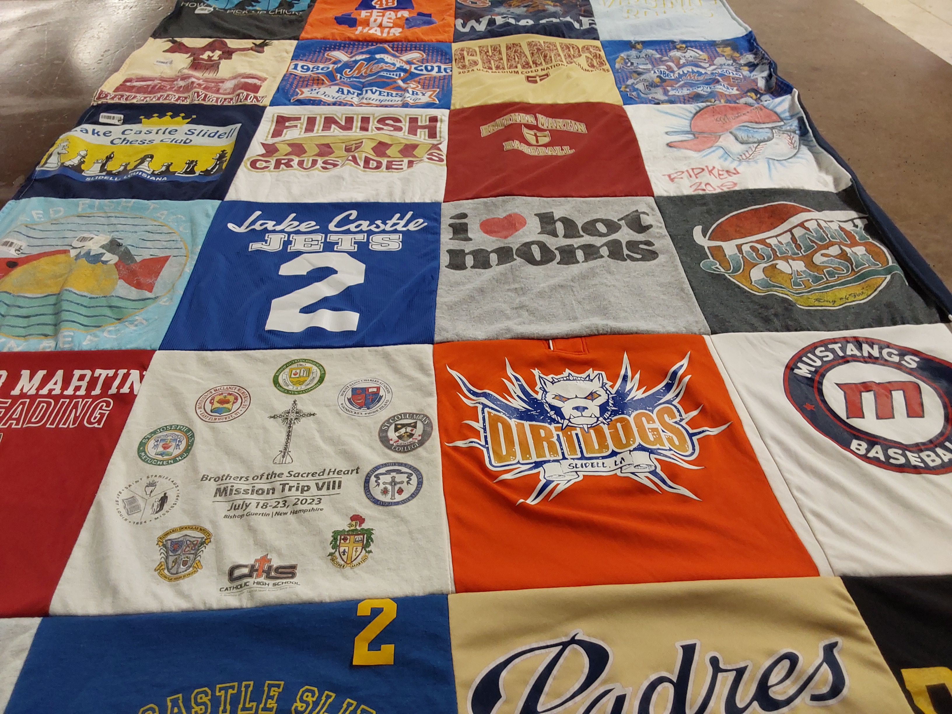 T-shirt quilt featuring mustangs baseball, dirt dogs by David from LA