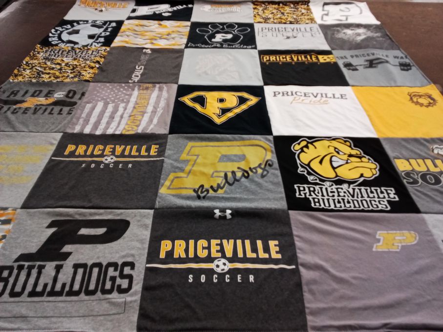 T-shirt quilt featuring priceville bulldogs soccer team by Chandra from AL