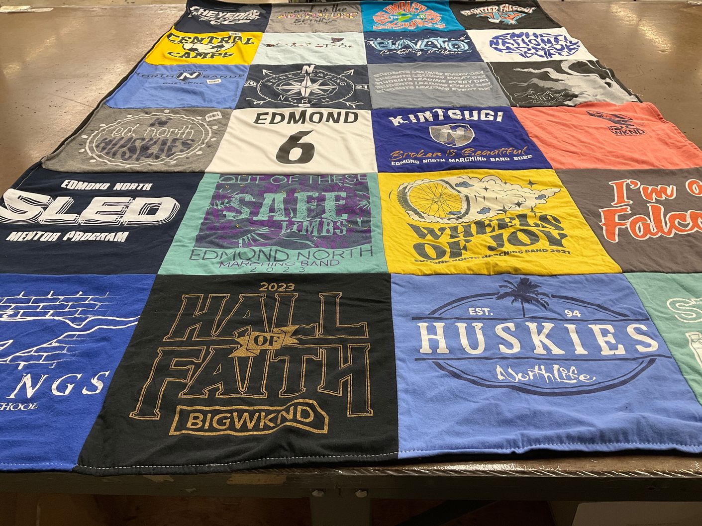 T-shirt quilt featuring edmond north marching band by Bonnie from OH