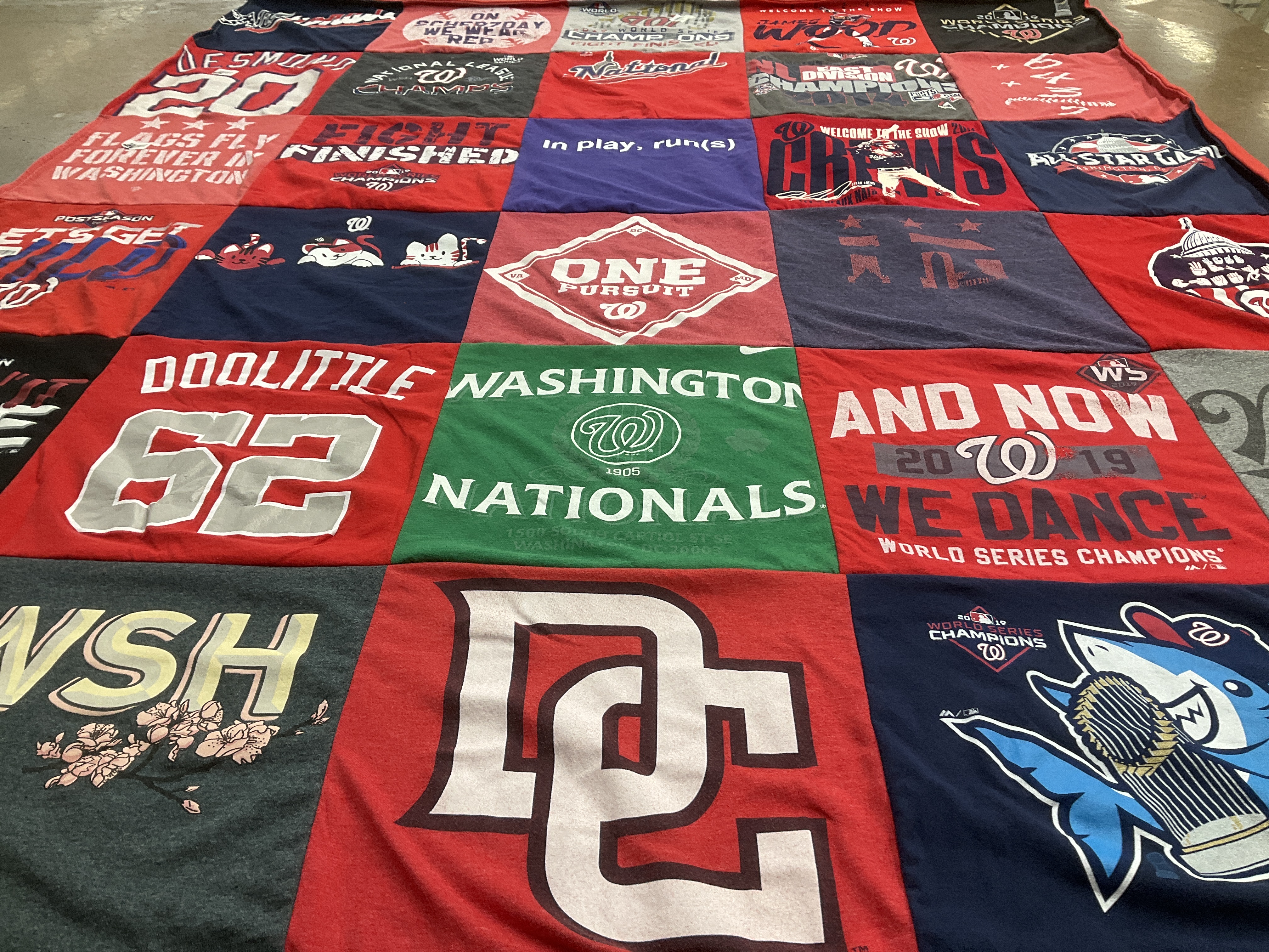T-shirt quilt featuring washington nationals by Jennifer from VA