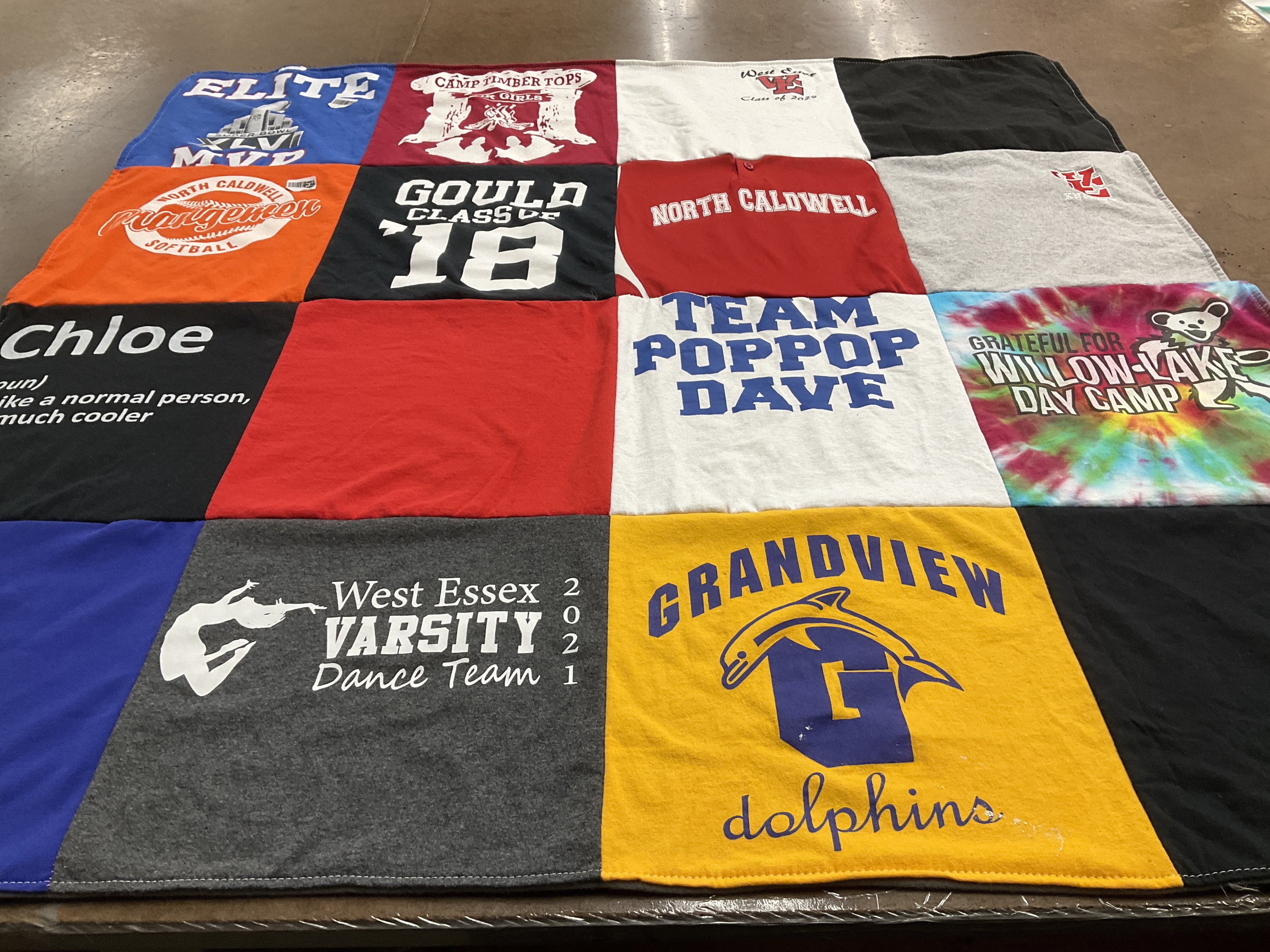 T-shirt quilt featuring west essex varsity dance team by Stephani from NJ