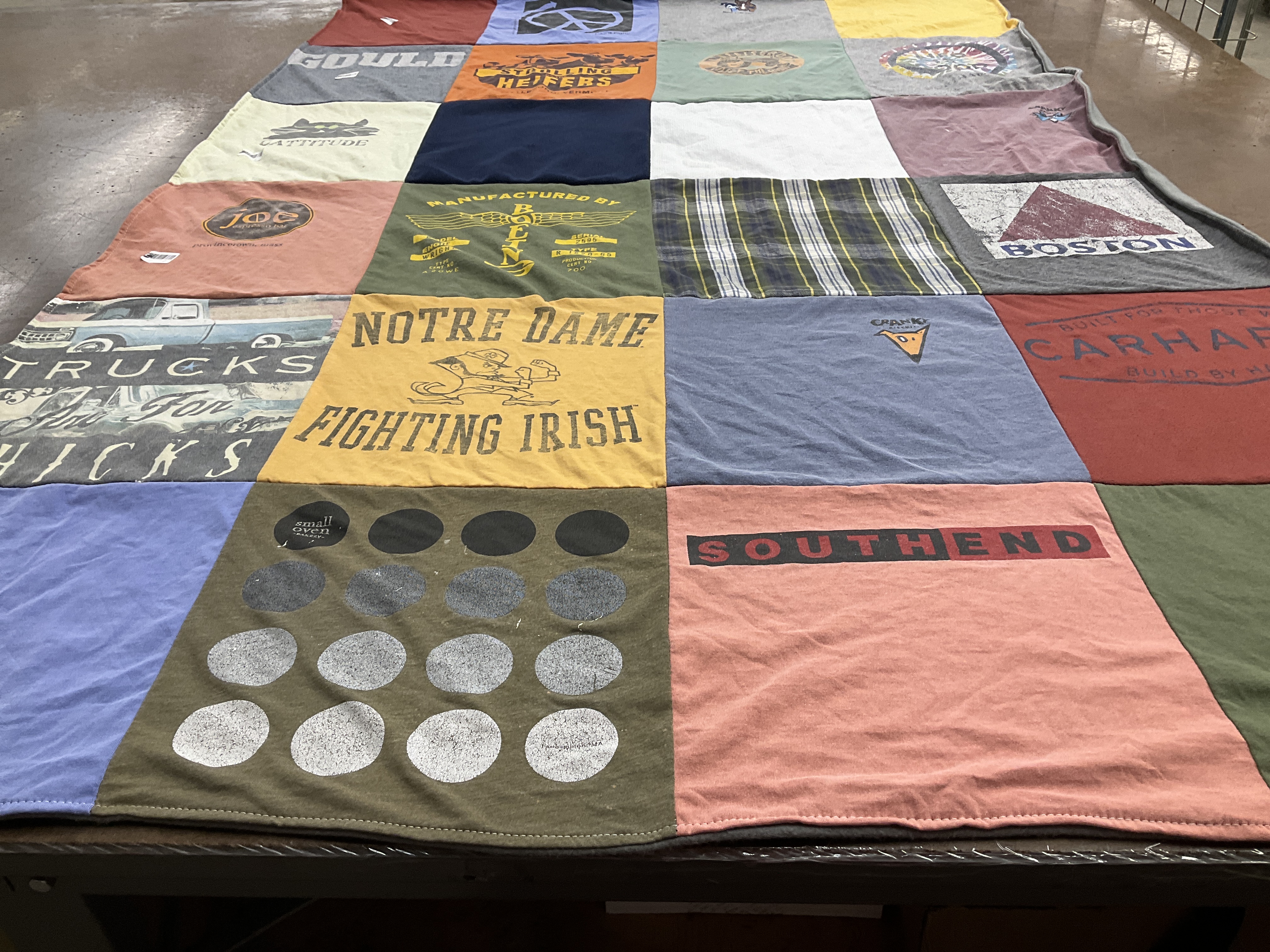 T-shirt quilt featuring notre dame fighting irish by Marguerite from MA