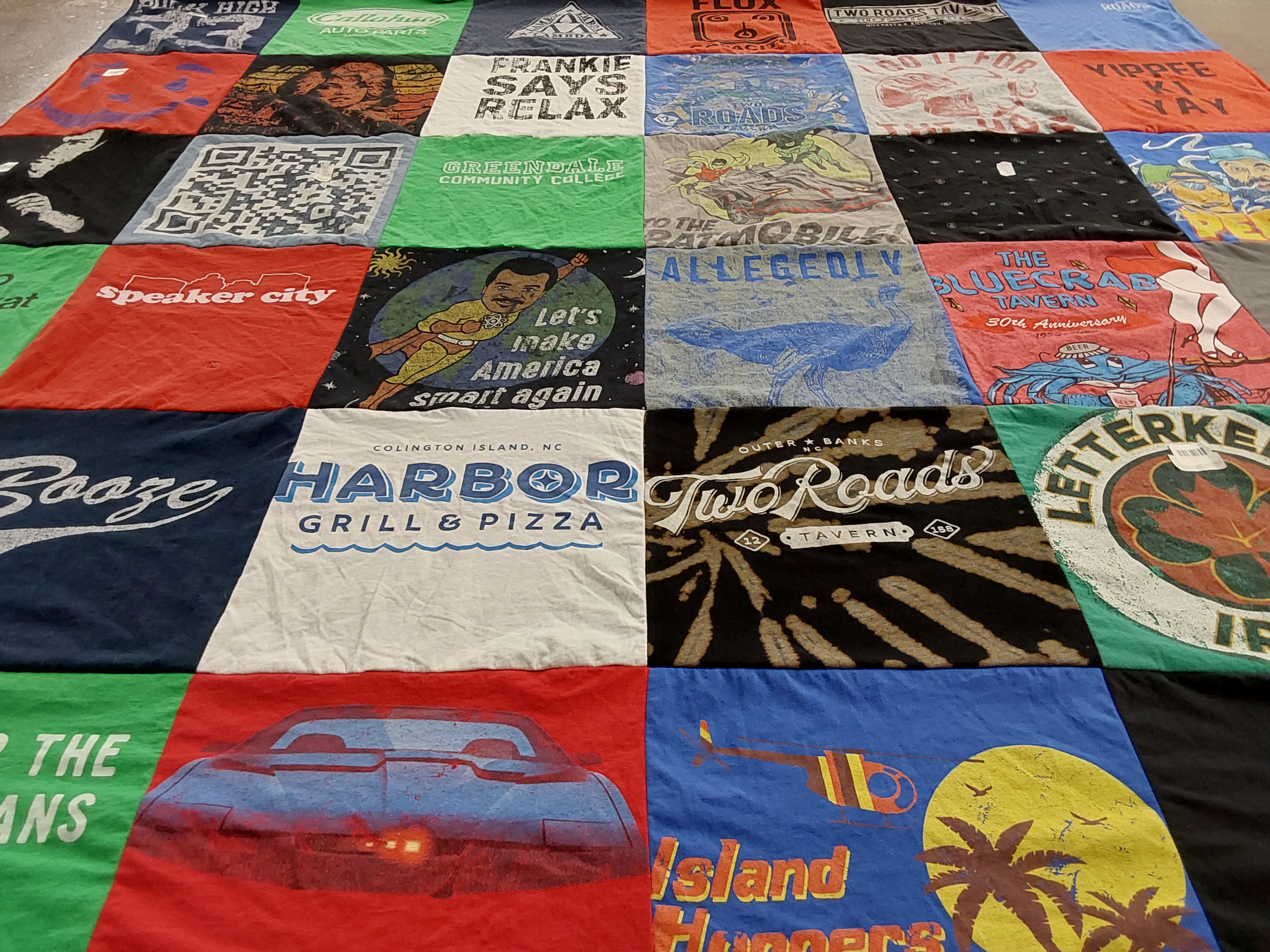 T-shirt quilt from green dale community college by Megan from NY