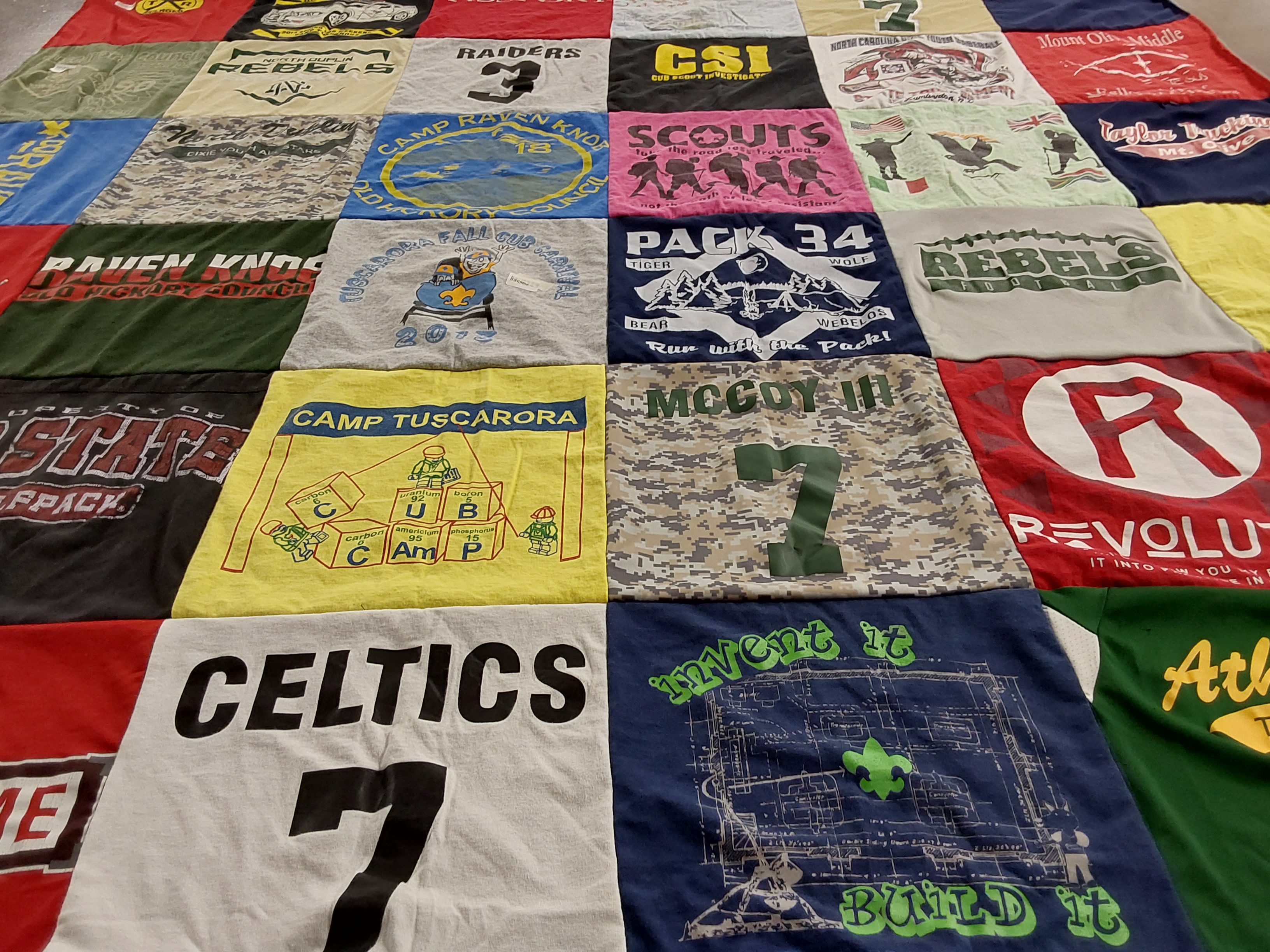 T-shirt quilt featuring celtics by Sonya from NC