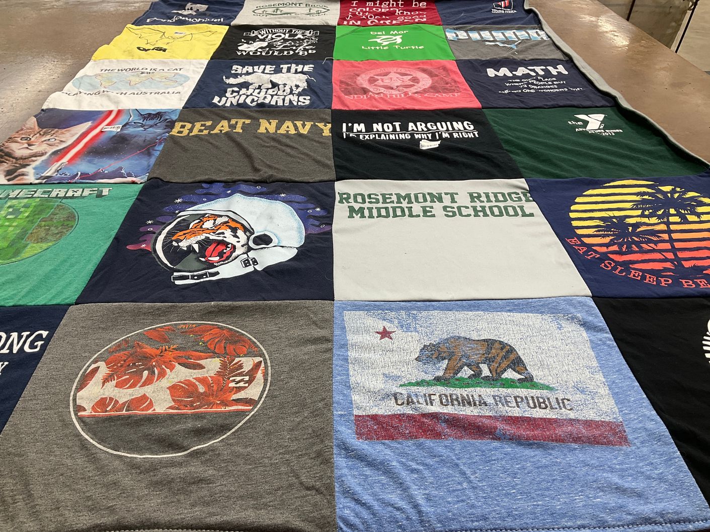 T-shirt quilt from rosemont ridge middle school by Mary from OR