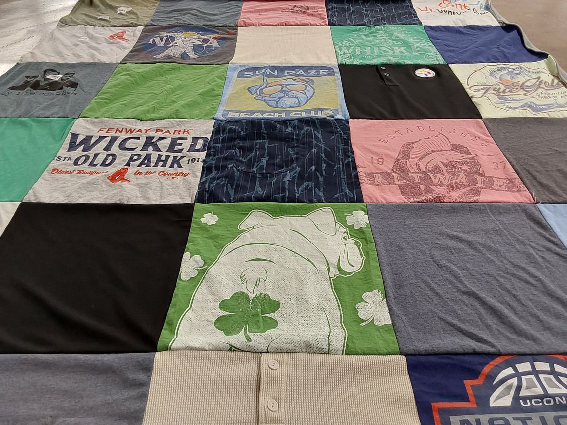 T-shirt quilt featuring pittsburgh steelers, boston red sox by Marcus from FL