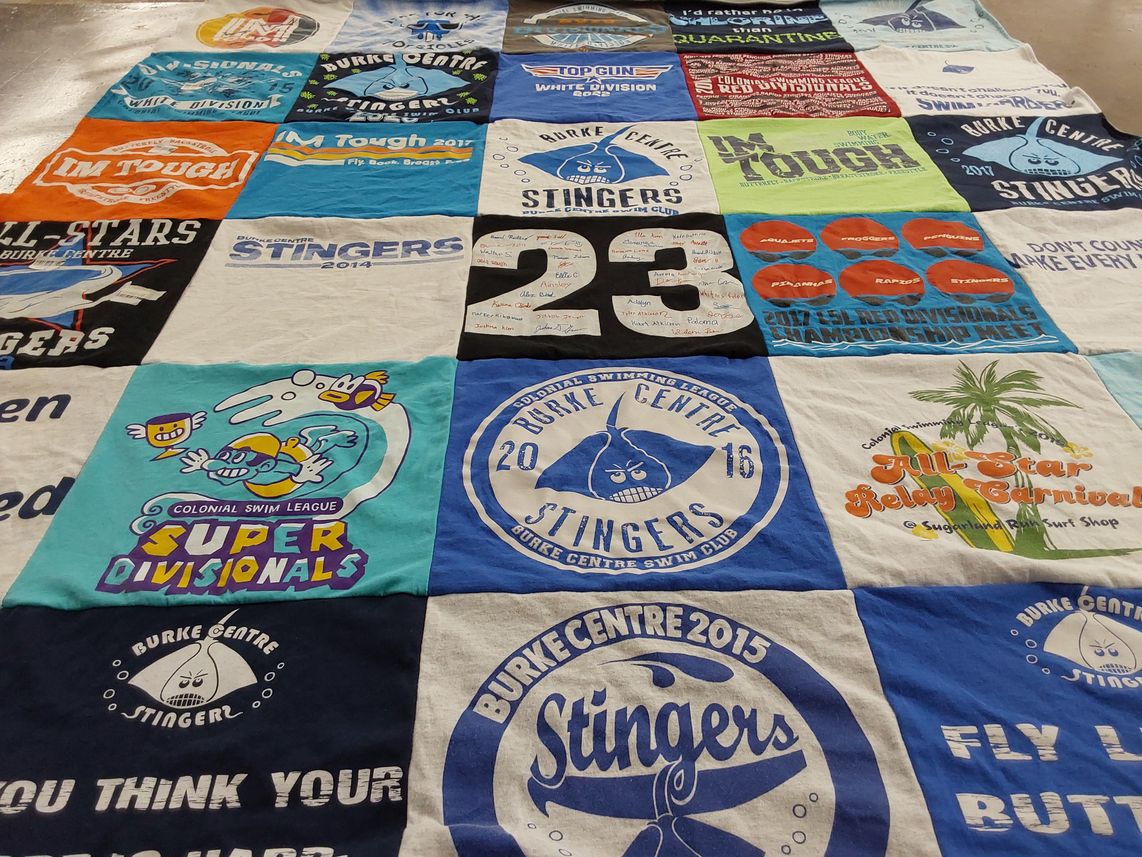 T-shirt quilt featuring burke centre stingers by Kristen from VA