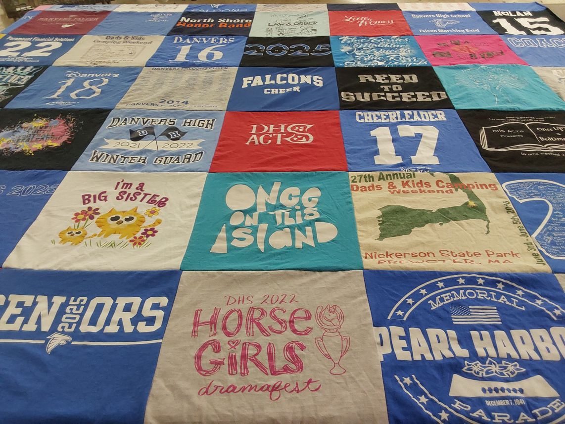 T-shirt quilt featuring danvers falcons, falcon marching band by Jessica from MA