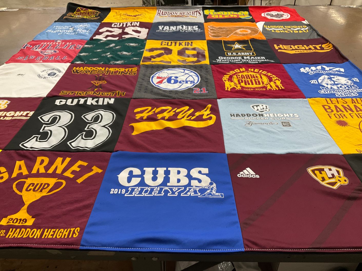 T-shirt quilt from haddon heights high school by Alicia from NJ
