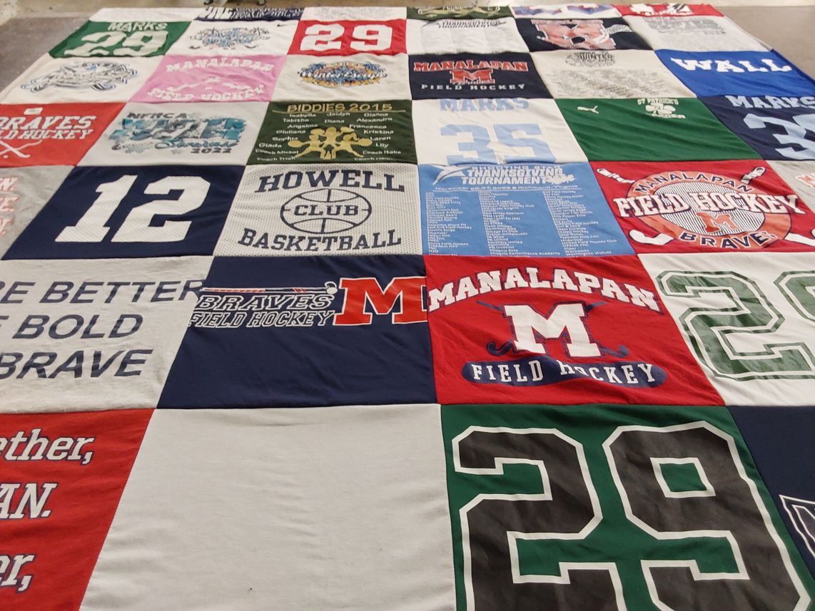 T-shirt quilt featuring manalapan field hockey by Kerri Ann from NJ