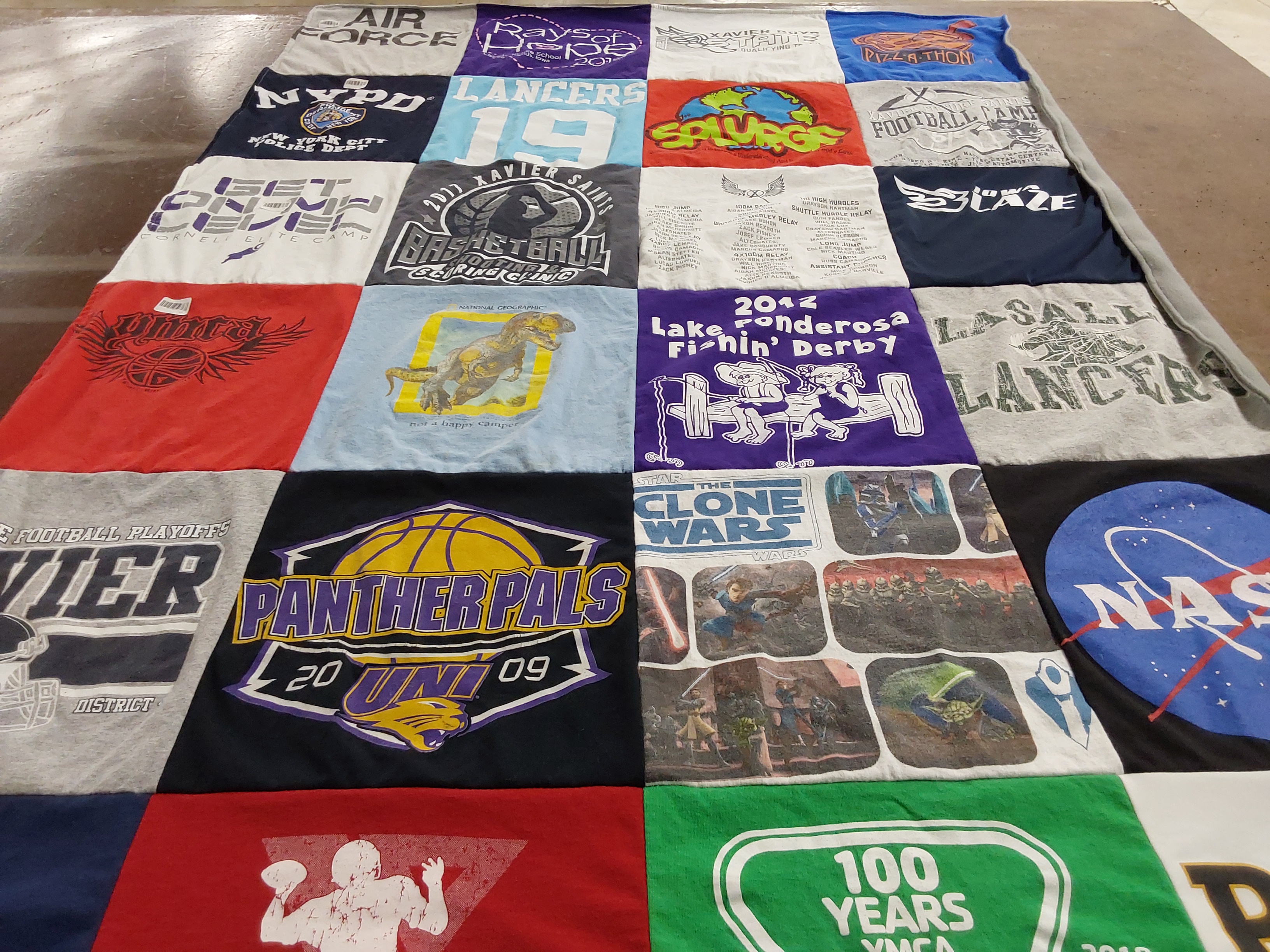 T-shirt quilt featuring uni panthers by Angi from IA