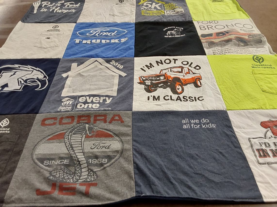 T-shirt quilt featuring kent state university eagles by Barbara from OH