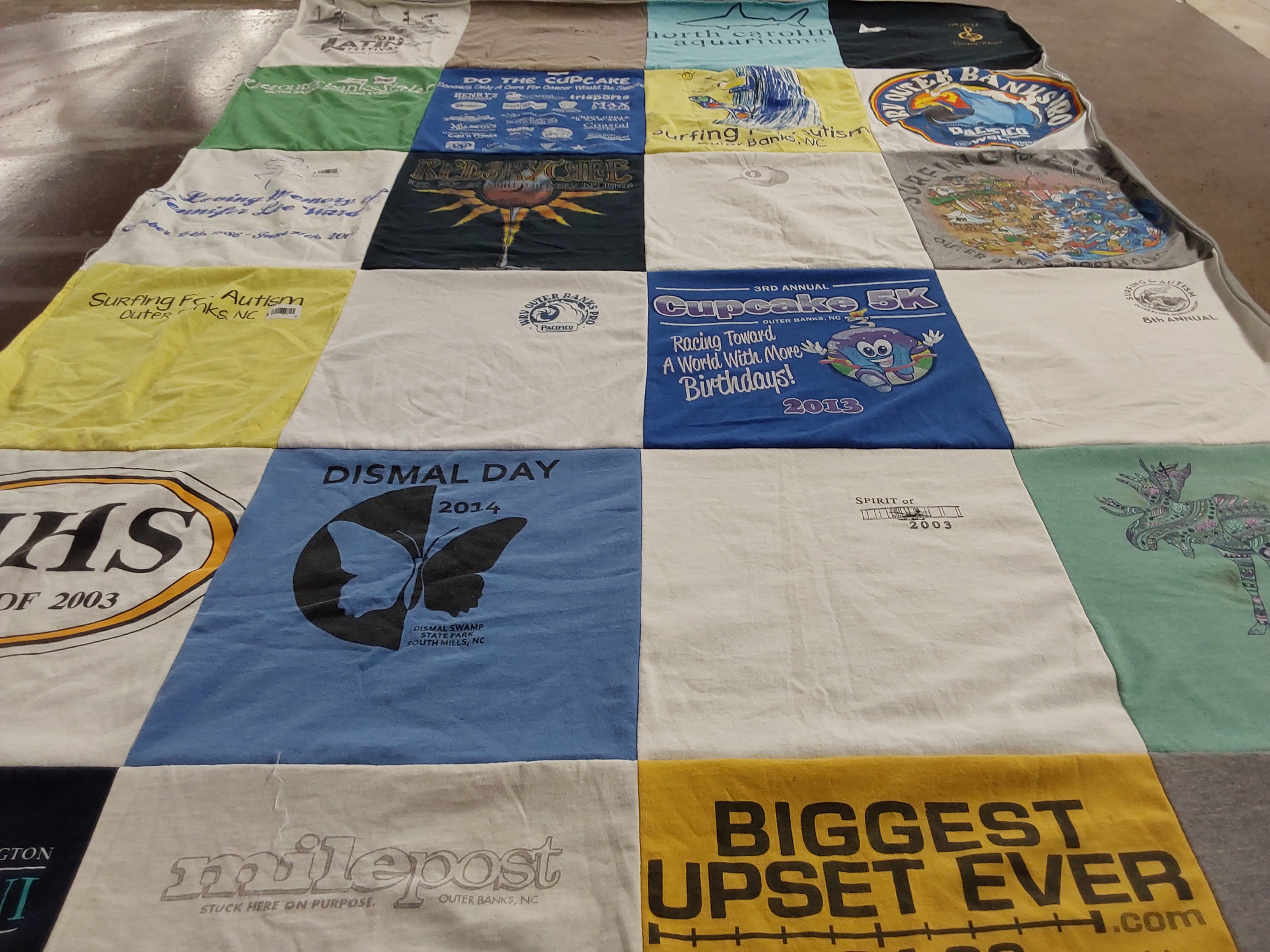T-shirt quilt from hatteras high school by Corinne from NC