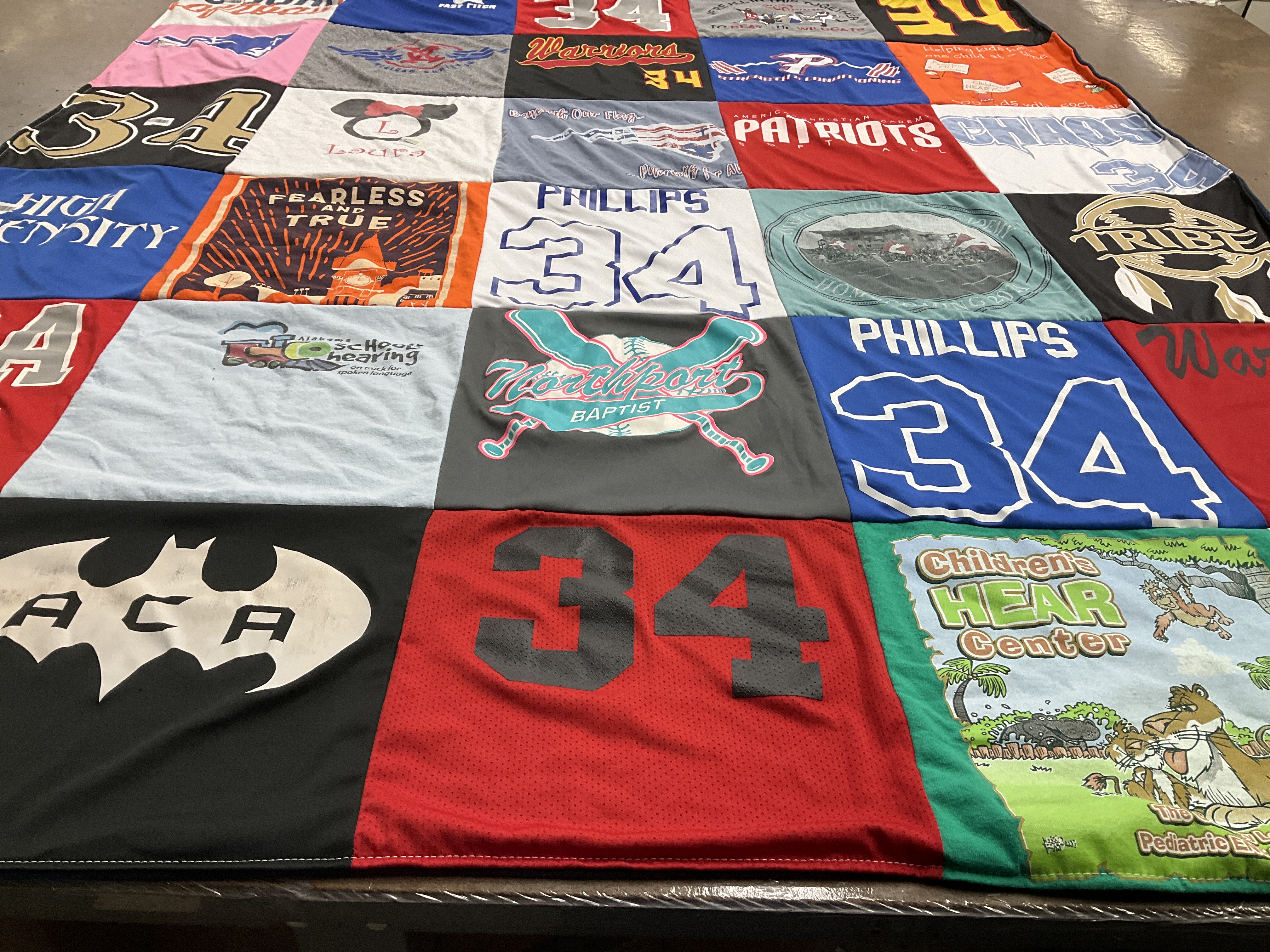 T-shirt quilt featuring patriots, tribe by Elizabeth from AL