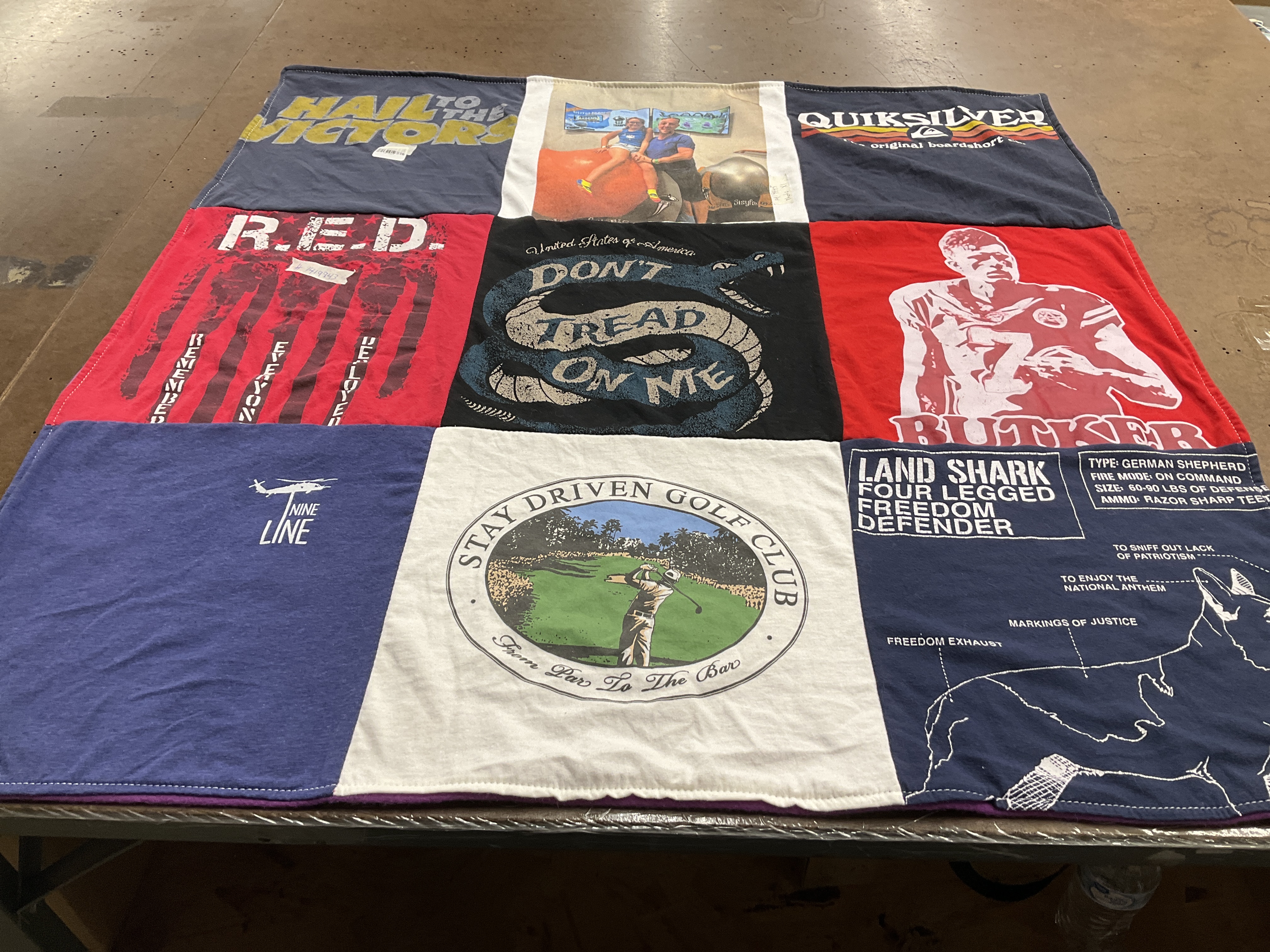 T-shirt quilt with sports, golf themes by Rena from SC