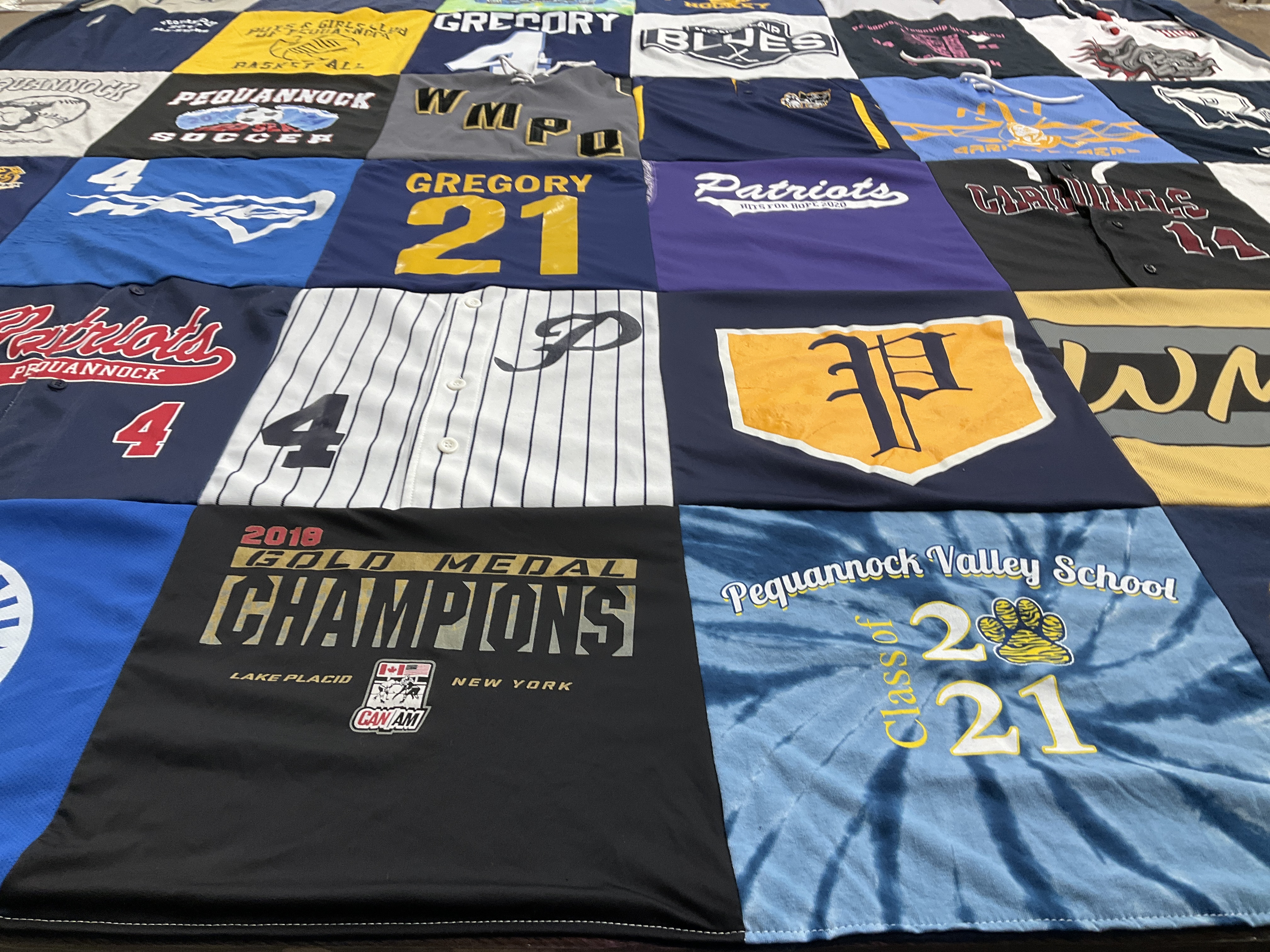 T-shirt quilt featuring patriots, cardinals by Kristy from NJ