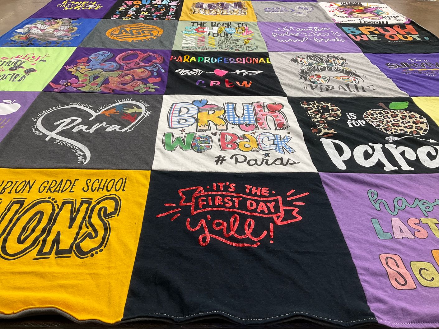 T-shirt quilt from albion grade school by Kimberly from IL