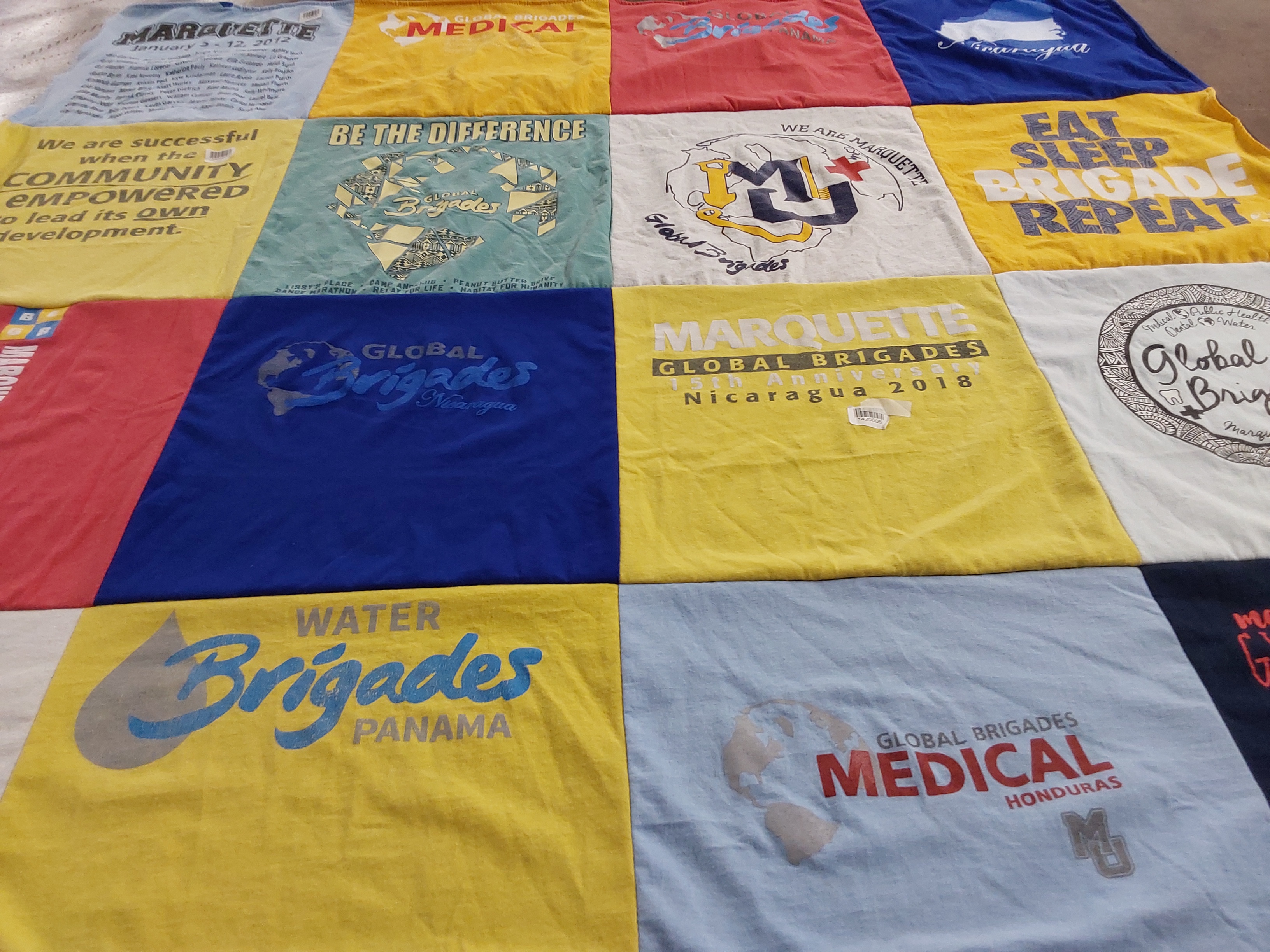 T-shirt quilt from marquette university by Lori from WI