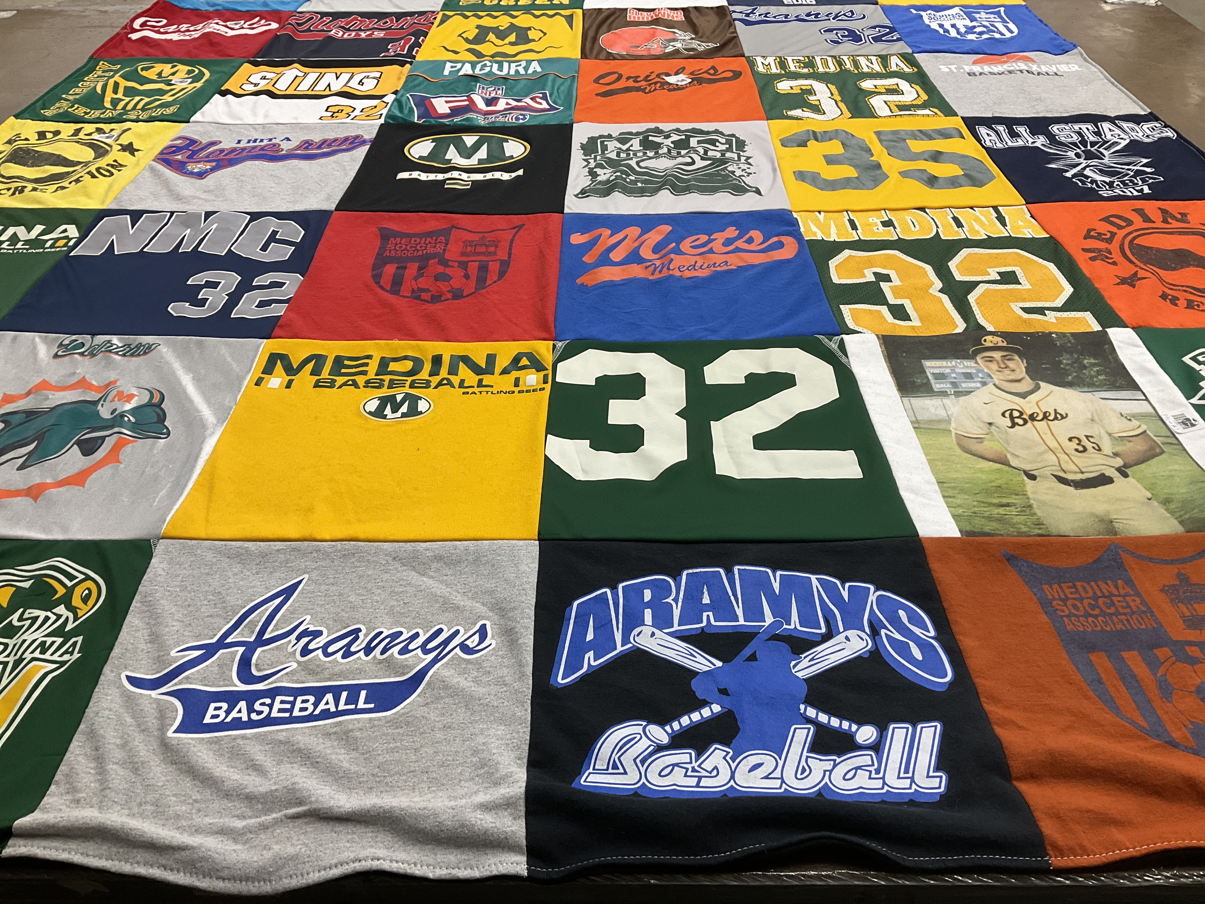 T-shirt quilt featuring medina baseball, aranys baseball by Laura from OH